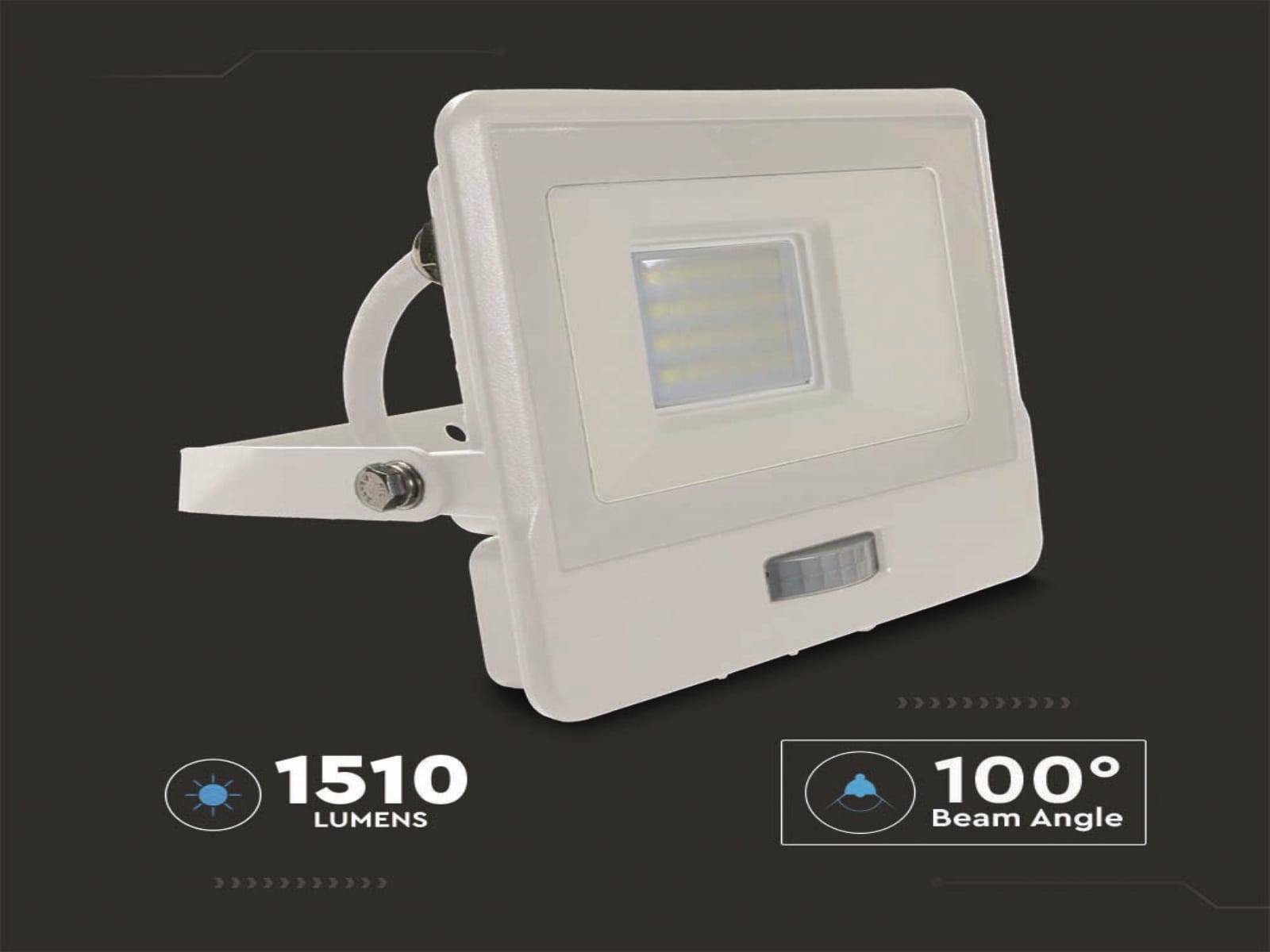 V-TAC LED-Fluter, Bewegungsmelder VT-128S-1 (20296) EEK: F, 20W, 1510 lm, 4000K, weiß V-TAC LED-Fluter, Bewegungsmelder VT-128S-1 (20296) EEK: F, 20W, 1510 lm, 4000K, weiß