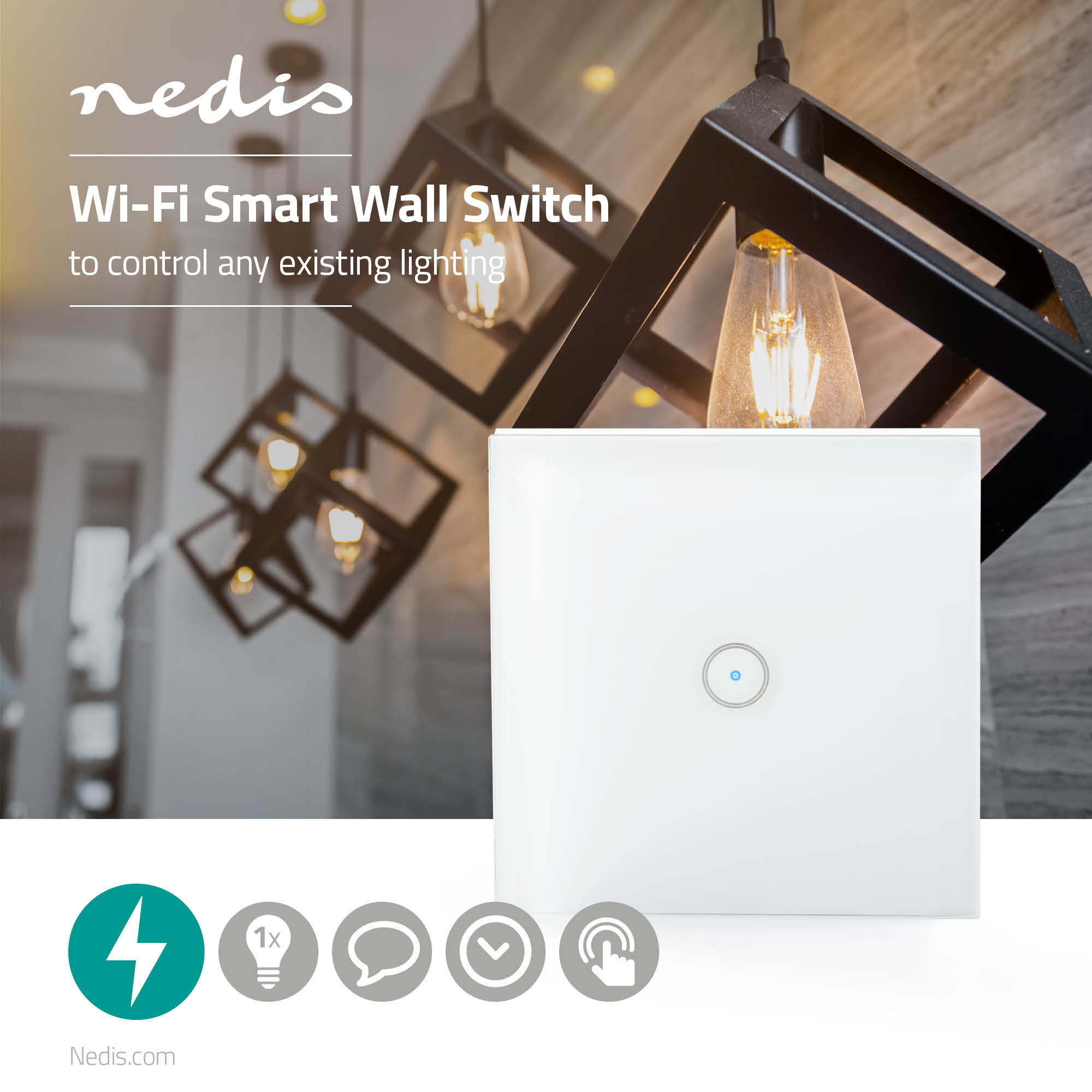 NEDIS Wandschalter SmartLife, single, weiß