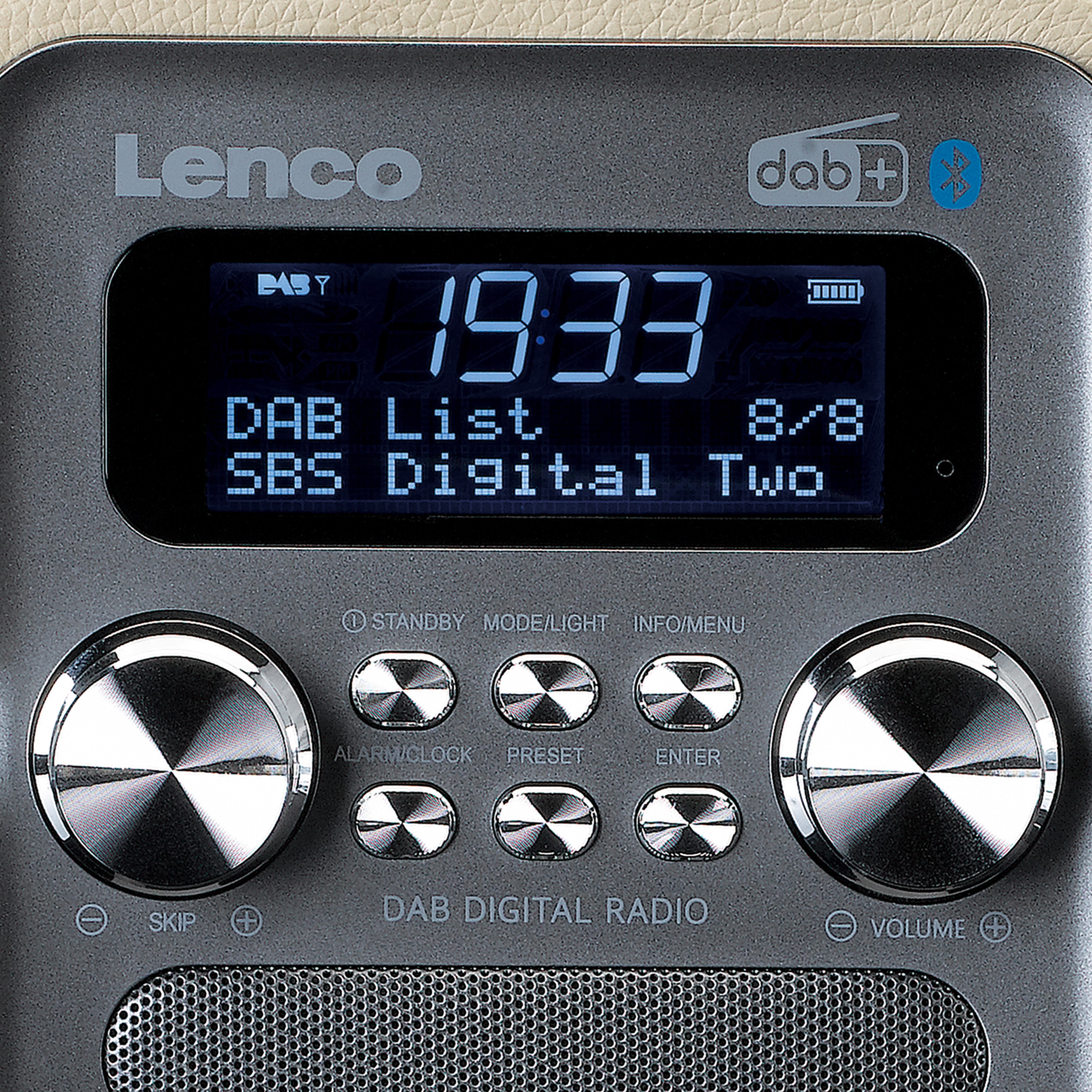 LENCO DAB+ Radio, tragbar, Bluetooth, taupe