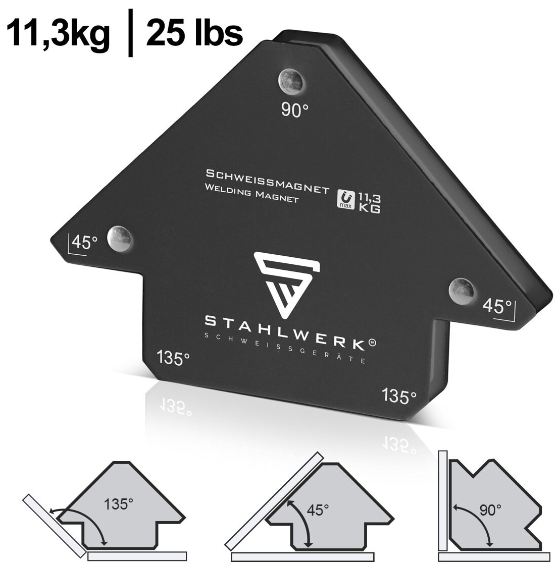 STAHLWERK Magnet-Schweißwinkel, 4571, 11,3 kg/ 25 lbs, 4er Set STAHLWERK Magnet-Schweißwinkel, 4571, 11,3 kg/ 25 lbs, 4er Set