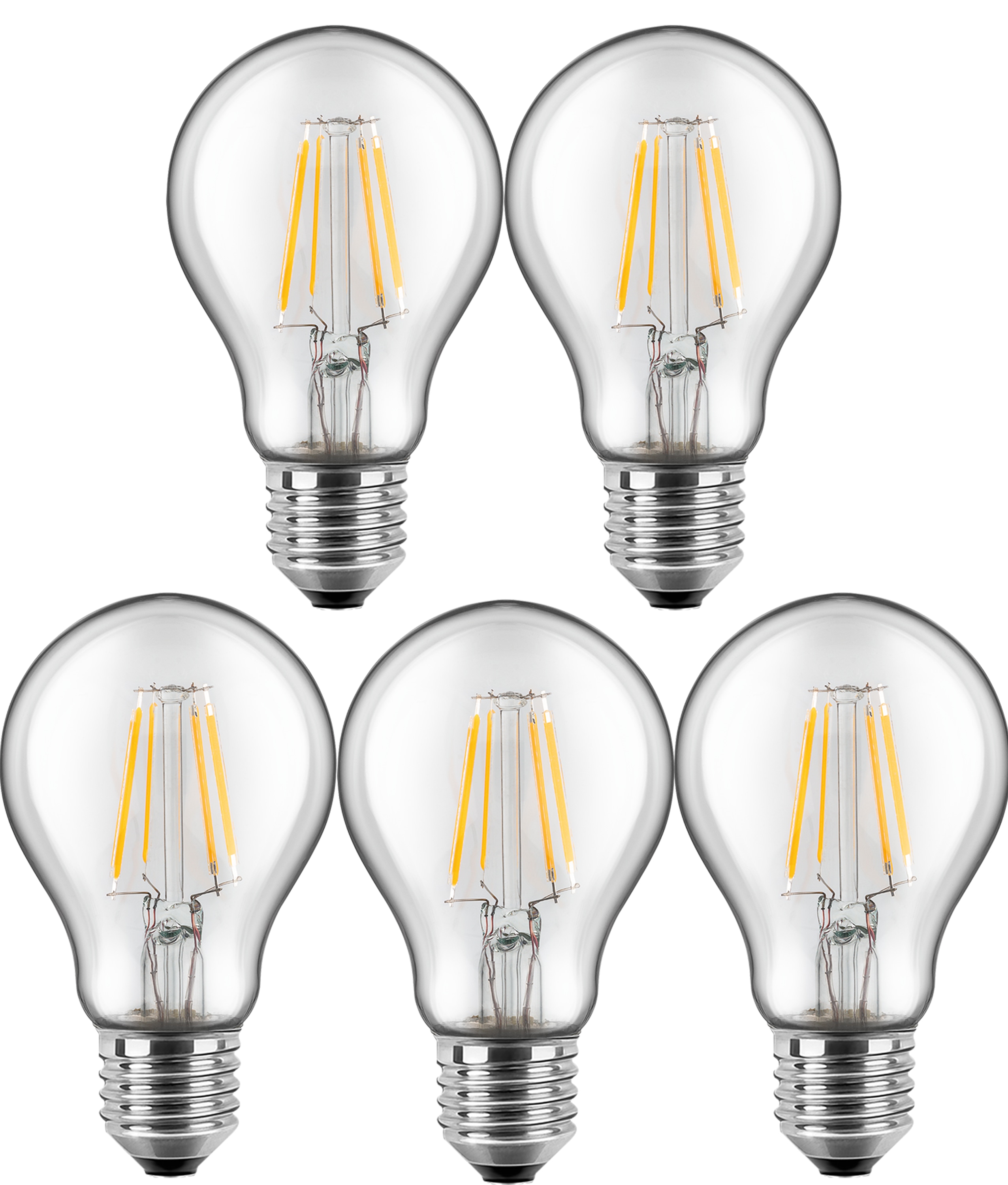 BLULAXA LED-Filament-Lampe, A60, EEK: E, E27, 7 W, 810 lm, 2700 K, 5 Stück BLULAXA LED-Filament-Lampe, A60, EEK: E, E14, 7 W, 810 lm, 2700 K, 5 Stück