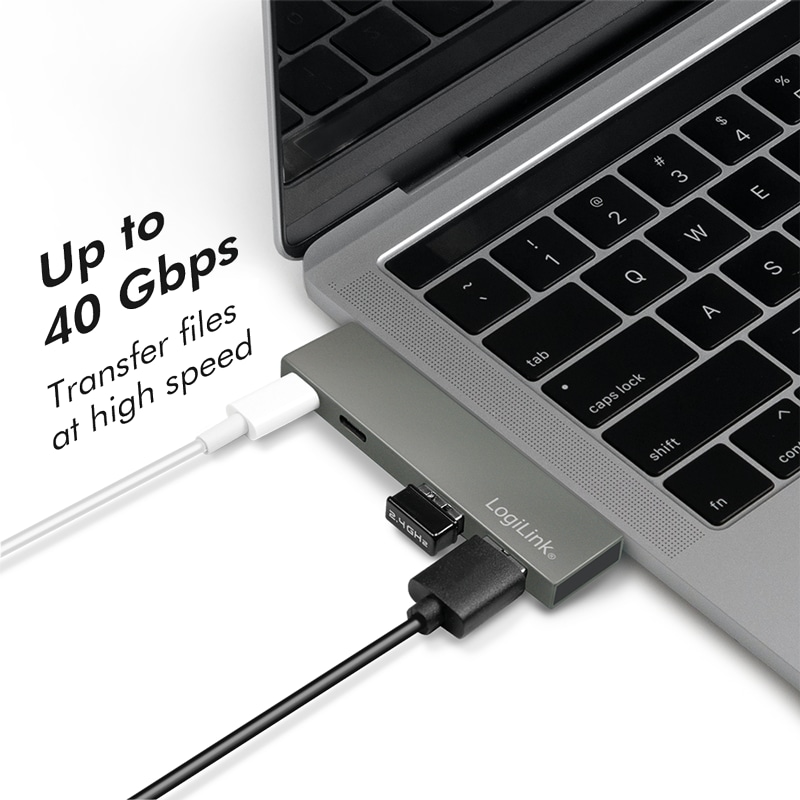 LOGILINK USB 3.2 Dockingstation UA0399, Gen2x2, 4-Port, PD, silber