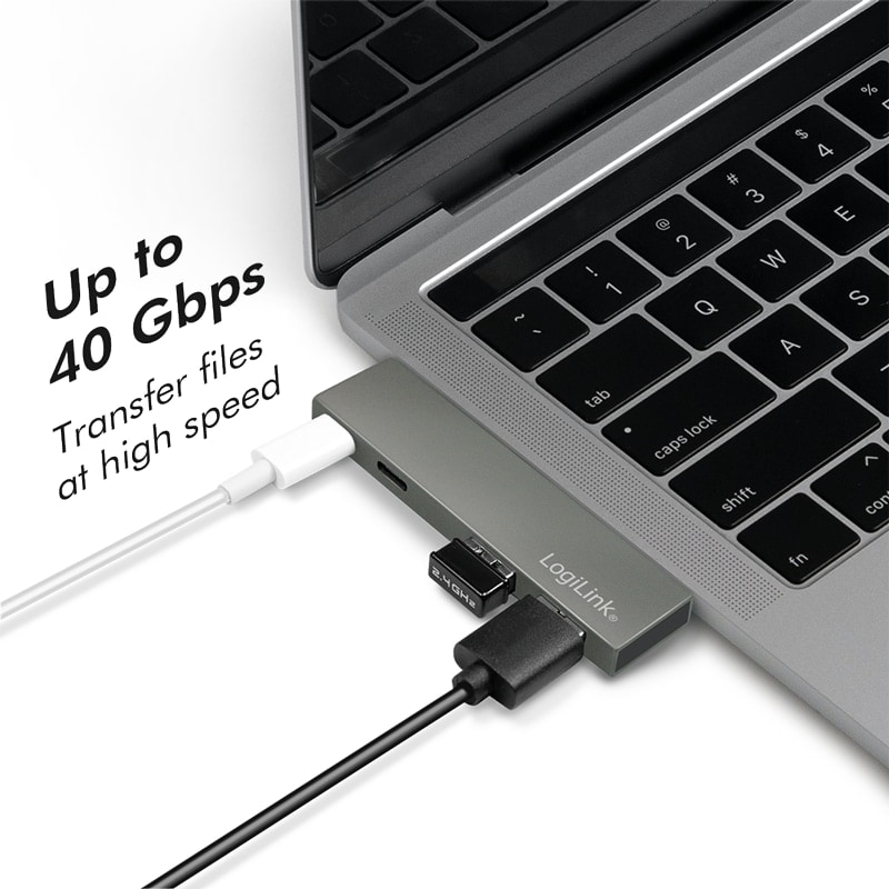 LOGILINK USB 3.2 Dockingstation UA0399, Gen2x2, 4-Port, PD, silber