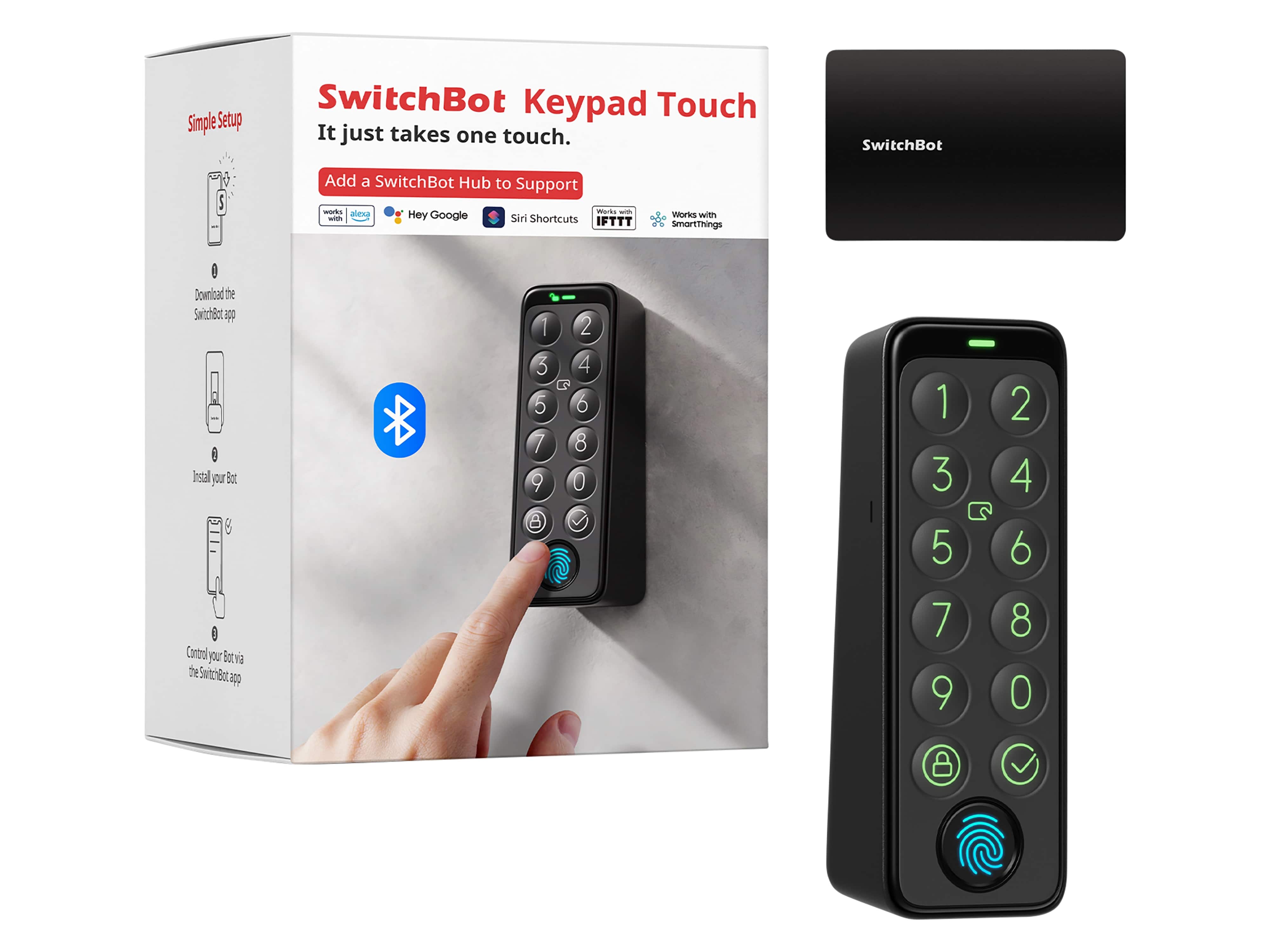 SWITCHBOT Smartes Türschloss, Touch Keypad, schwarz
