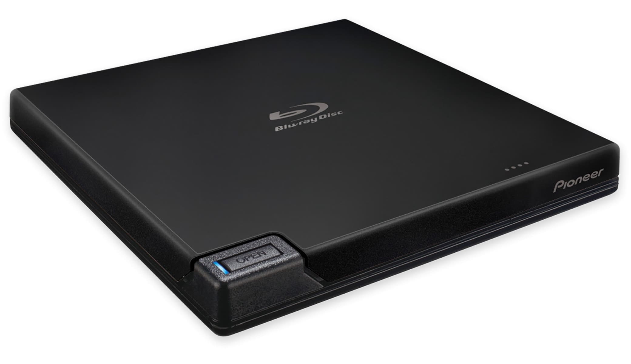 PIONEER Blu-ray Brenner BDR-XD07TB, extern, schwarz, Top Load, BDXL, M-DISC