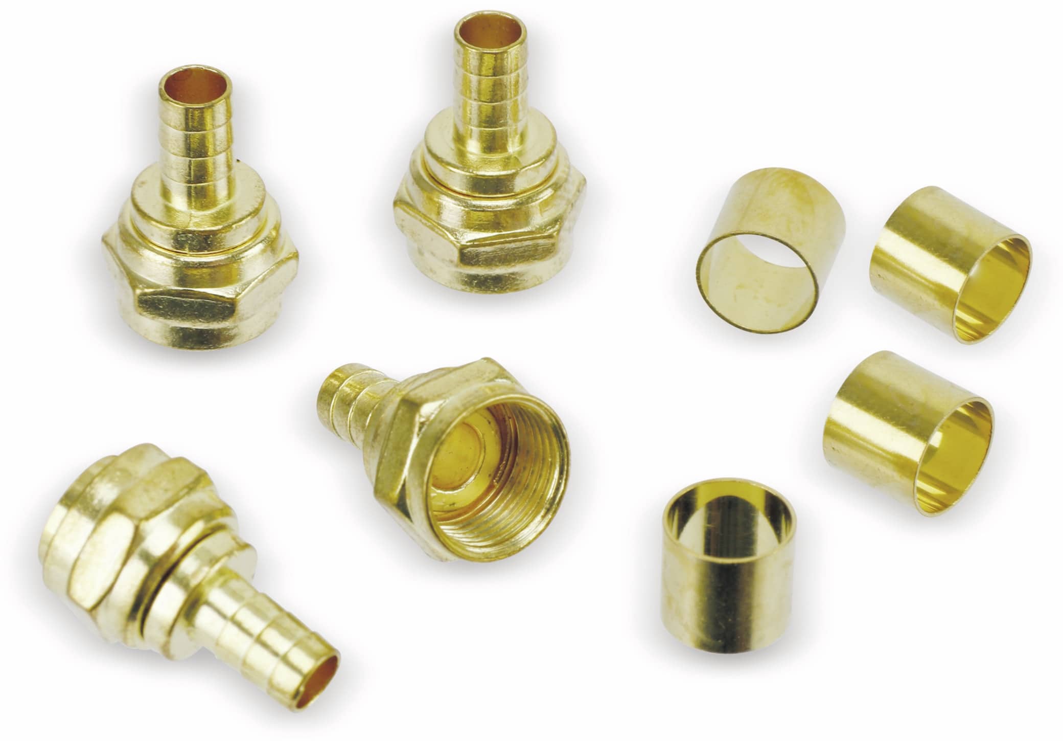F-Stecker, 7,3 mm, Crimpmontage, 4 Stück