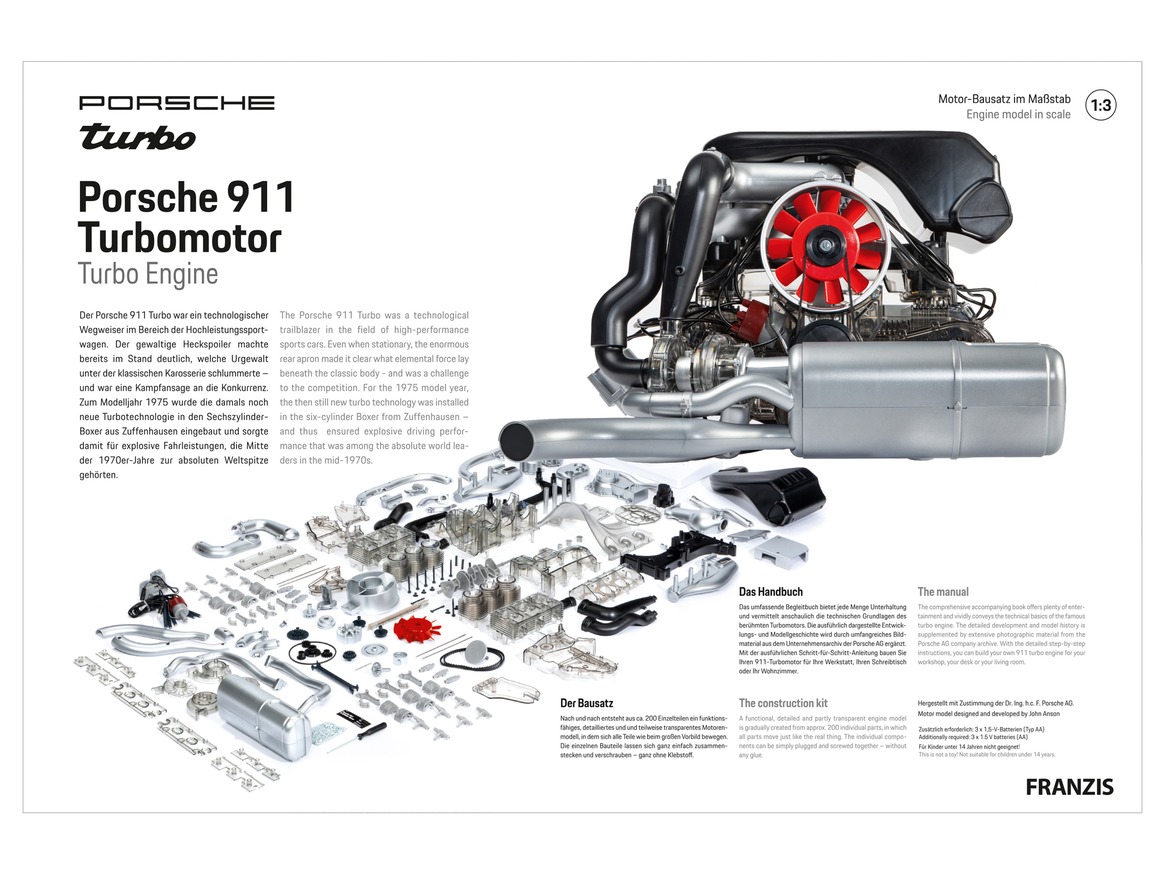 FRANZIS Porsche 911 Turbo Motorbausatz
