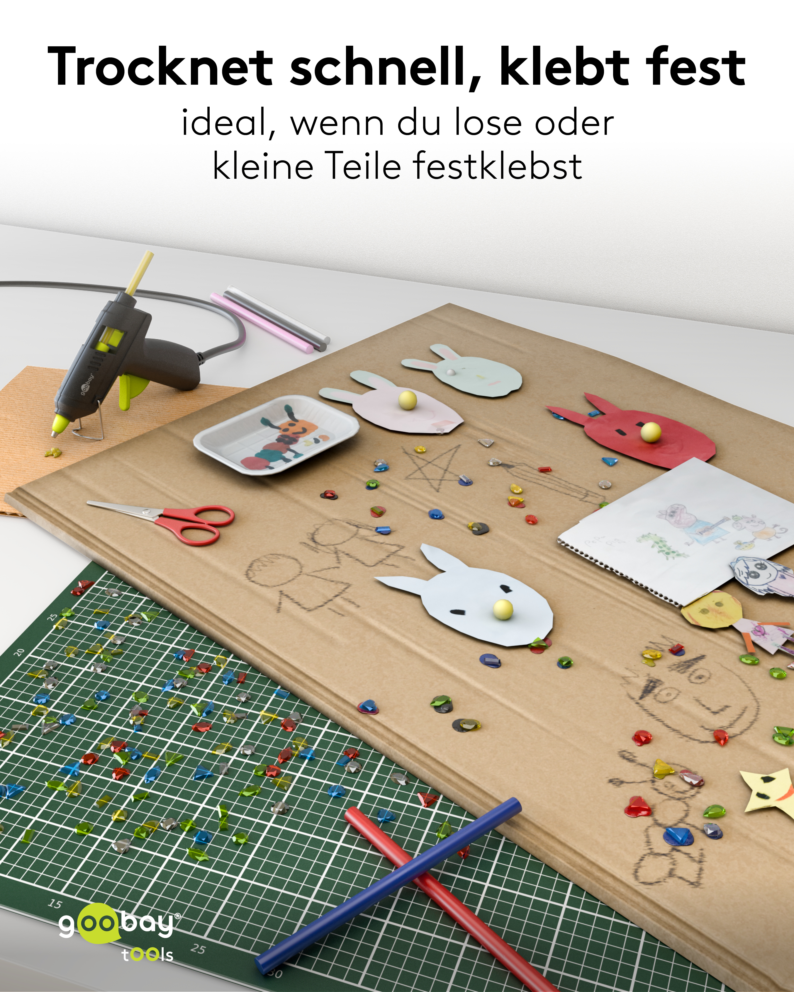 GOOBAY TOOLS Heißklebesticks, 77856, 11 mm, 5 Farben, 10 Stück