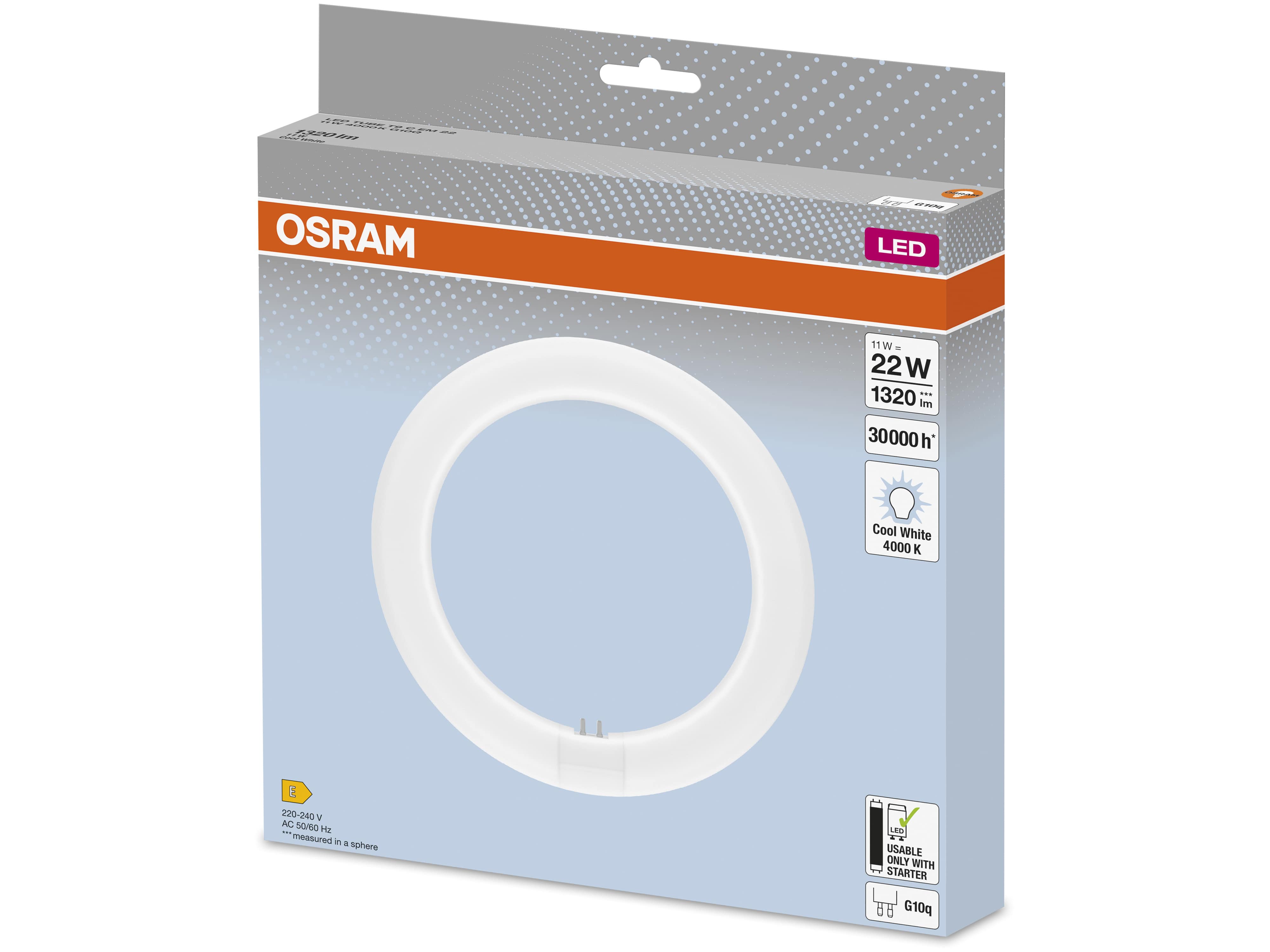 OSRAM LED-Röhre T9, Ringform, G10q, EEK: E, 11W, 1320lm, 4000K
