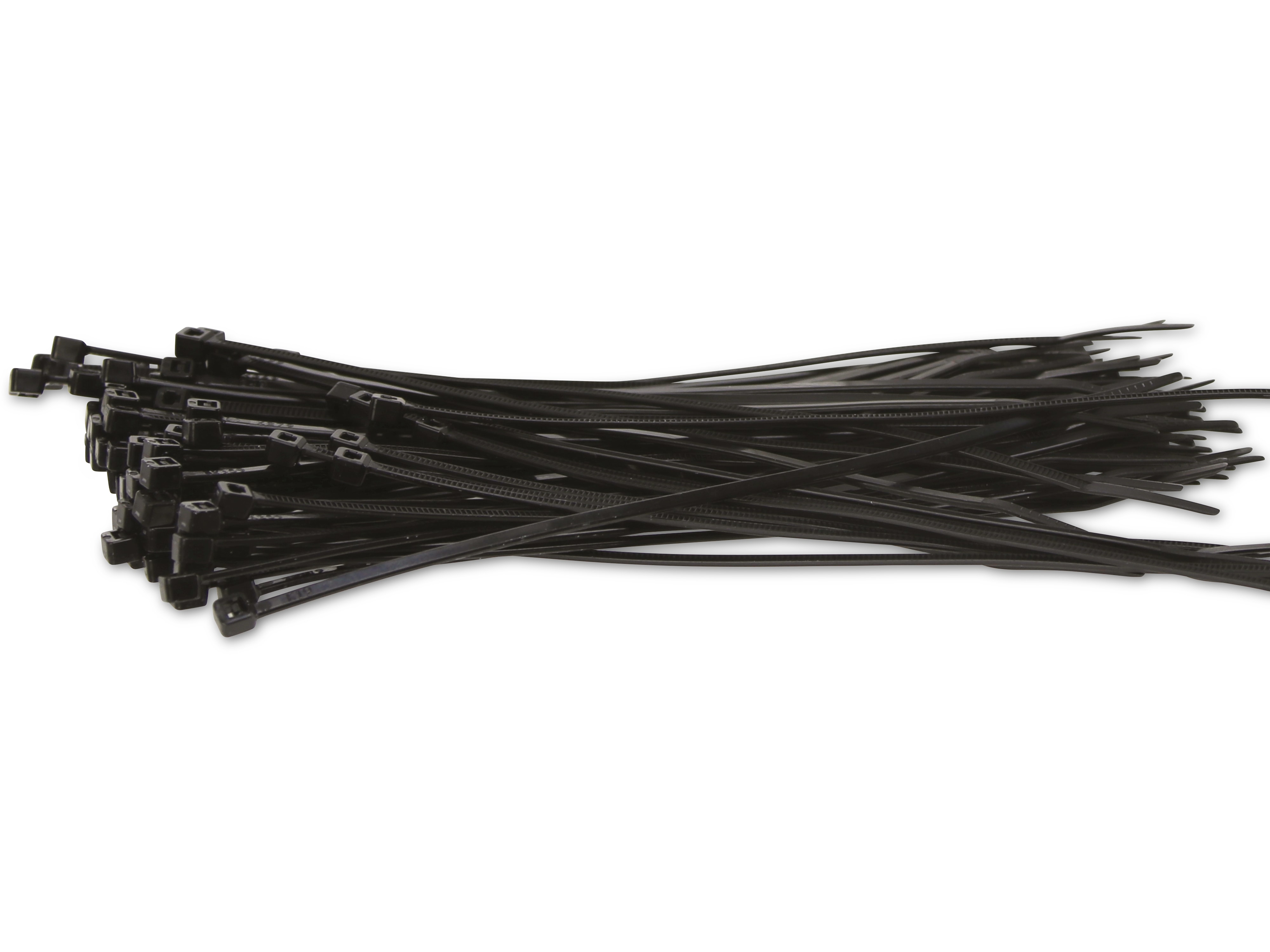 KSS Kabelbinder-Sortiment Polyamid 6.6, schwarz, 155x2,5, UV-beständig, 100 Stück