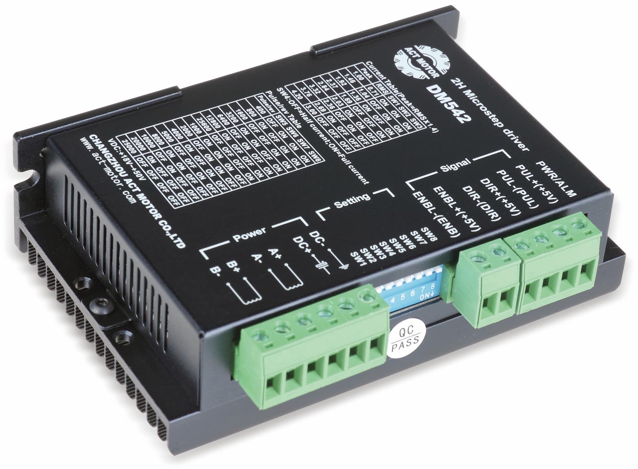ACT Schrittmotortreiber DM545, für NEMA 23&24 Schrittmotoren, 24-48 V- ACT Schrittmotortreiber DM545, für NEMA 23&24 Schrittmotoren, 24-48 V-
