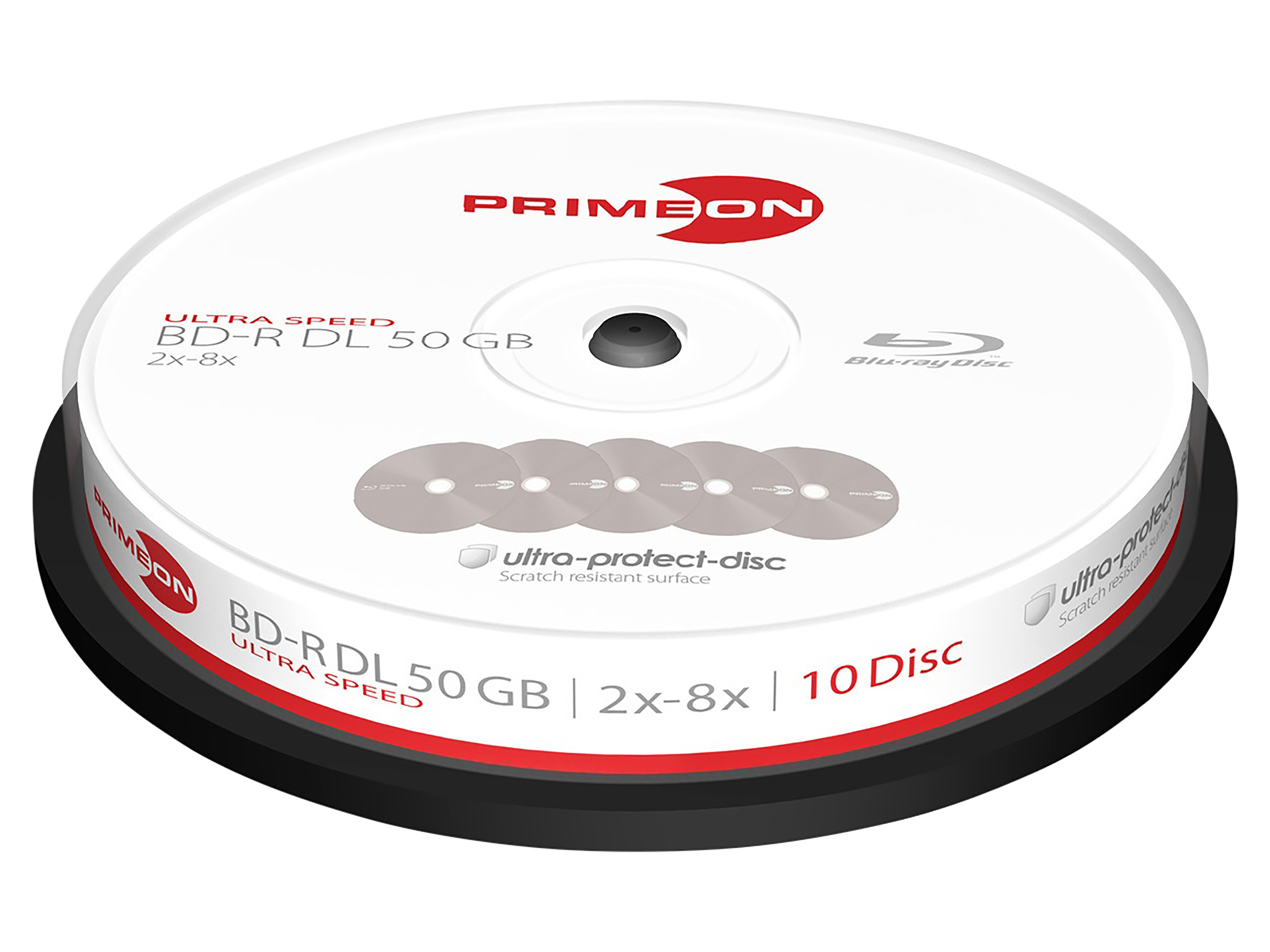 PRIMEON BD-Rohling BD-R DL 50GB 2-8x Cakebox 10 Stück PRIMEON BD-Rohling BD-R DL 50GB 2-8x Cakebox 10 Stück