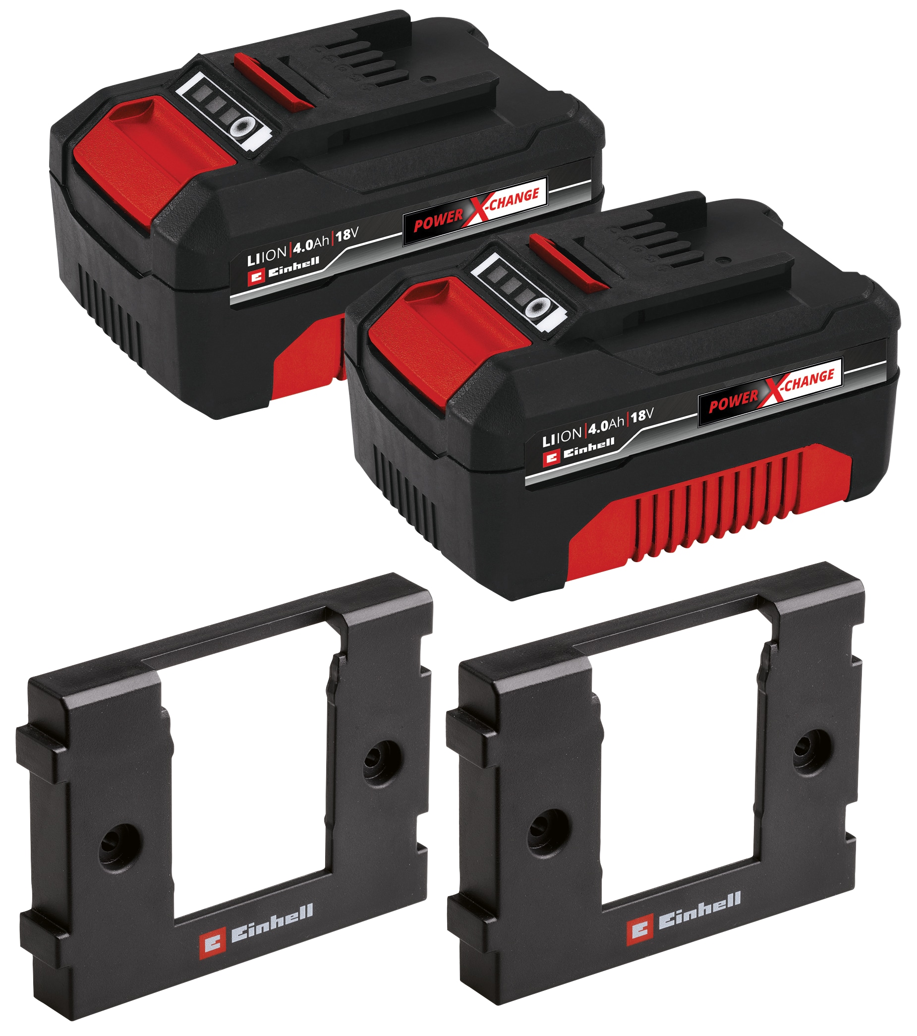 EINHELL Akku-Set PXC 4 Ah, 18 V, 2 Stück + Akku-Wandhalterung EINHELL Akku-Set PXC 4 Ah, 18 V, 2 Stück + Akku-Wandhalterung