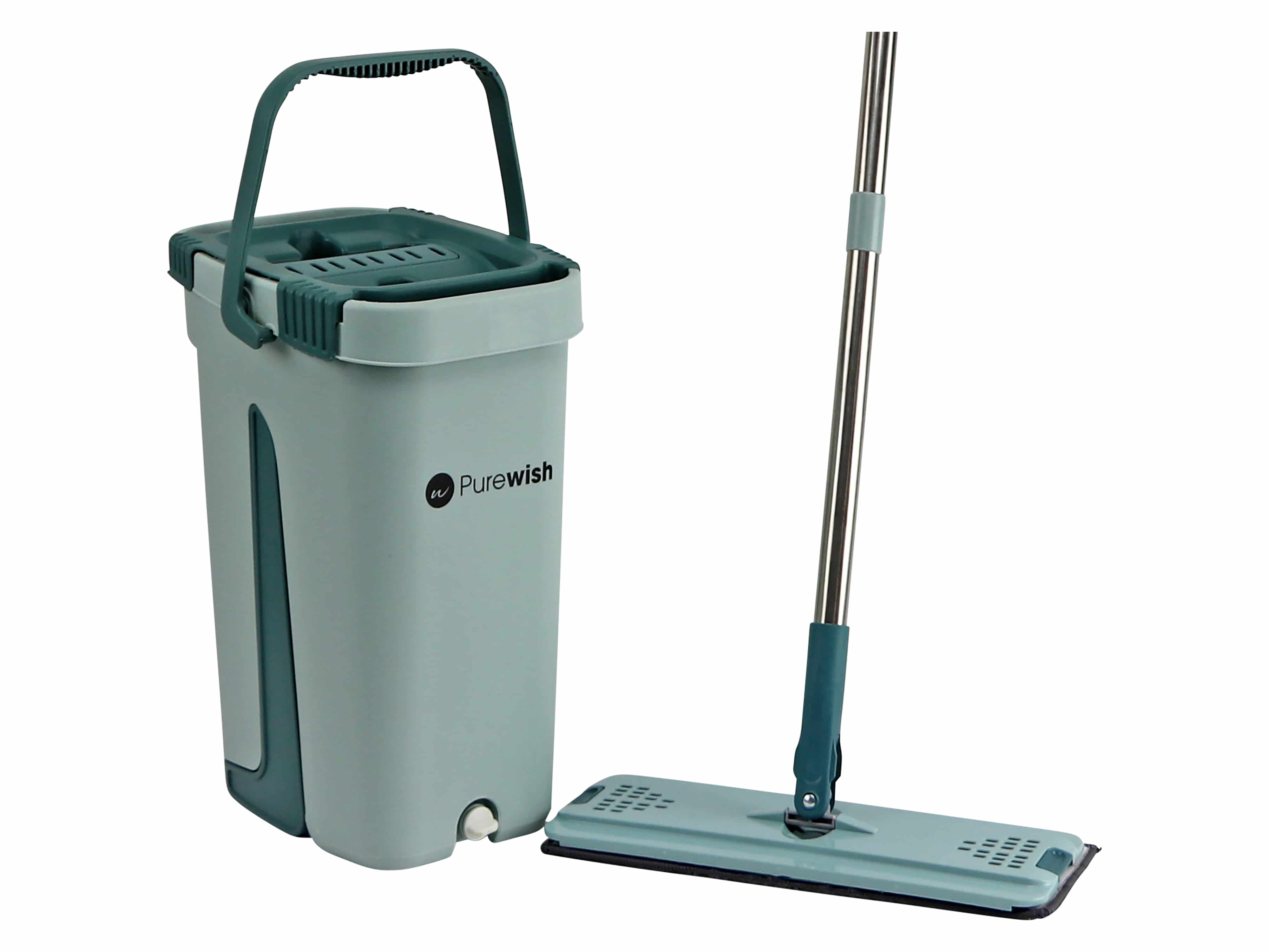 PUREWISH Bodenwisch-Set mit Eimer und Wischbezügen