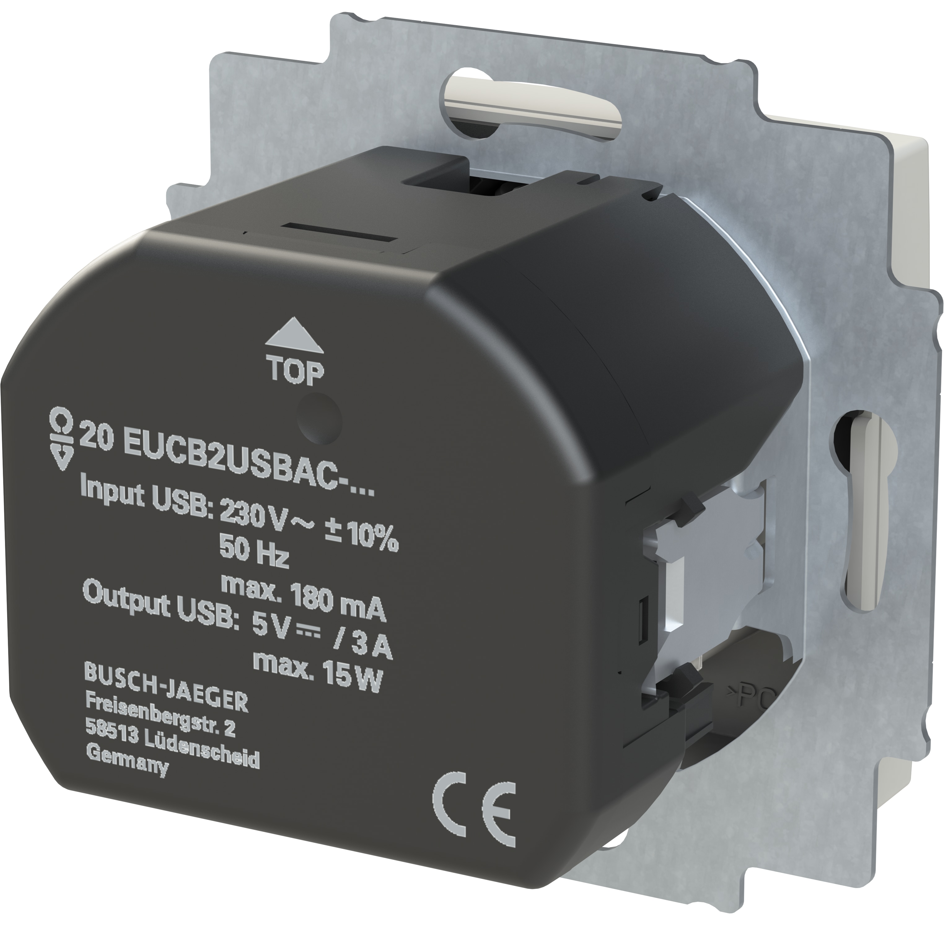 BUSCH-JAEGER USB/Steckdoseneinsatz 20 EUCB2USBAC-914