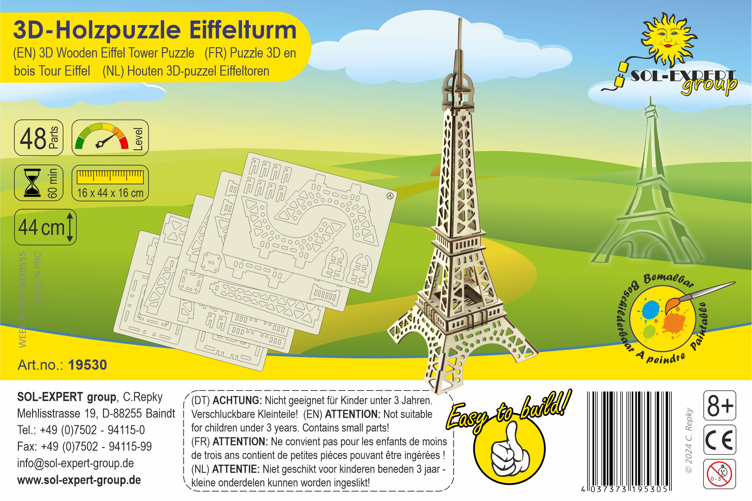 SOL-EXPERT 3D Holz Bausatz Eiffelturm