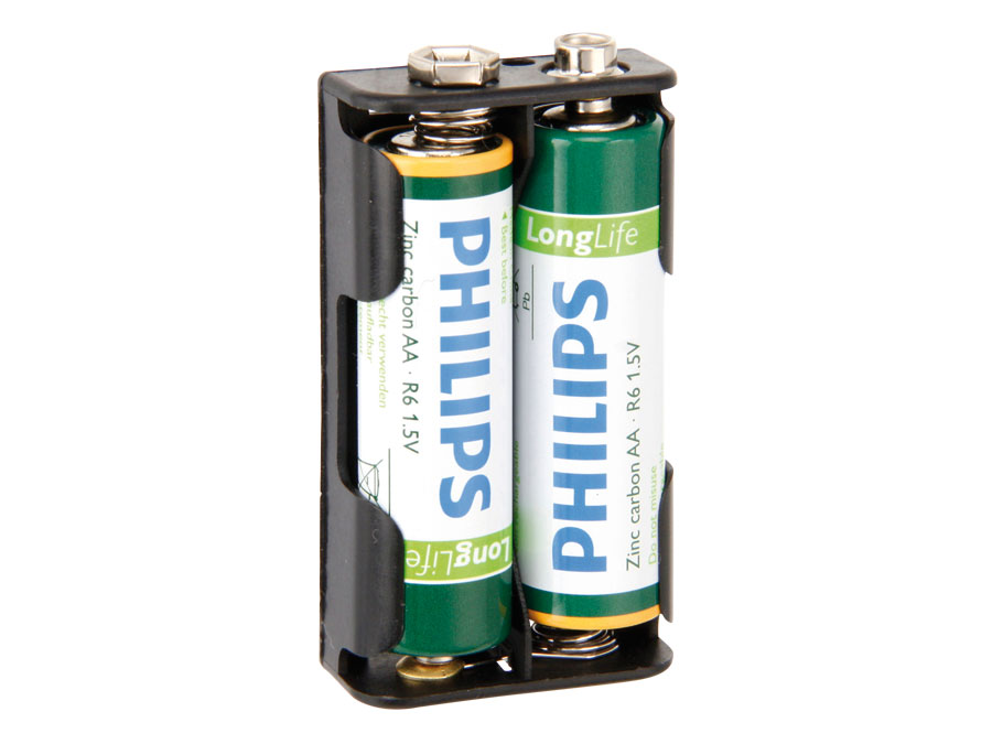 Batteriehalter, 2x Mignon, Clipanschluss Batteriehalter, 2x Mignon, Clipanschluss