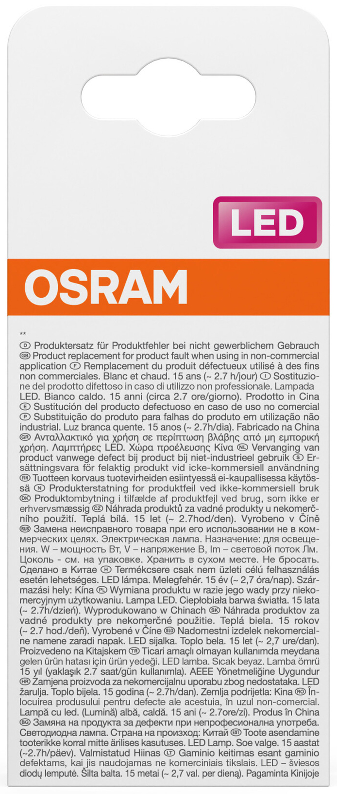 OSRAM LED-Lampe Retrofit, 5,9 W, E27, 2700 K, EEK: D, 806 lm, IP20, warmweiß