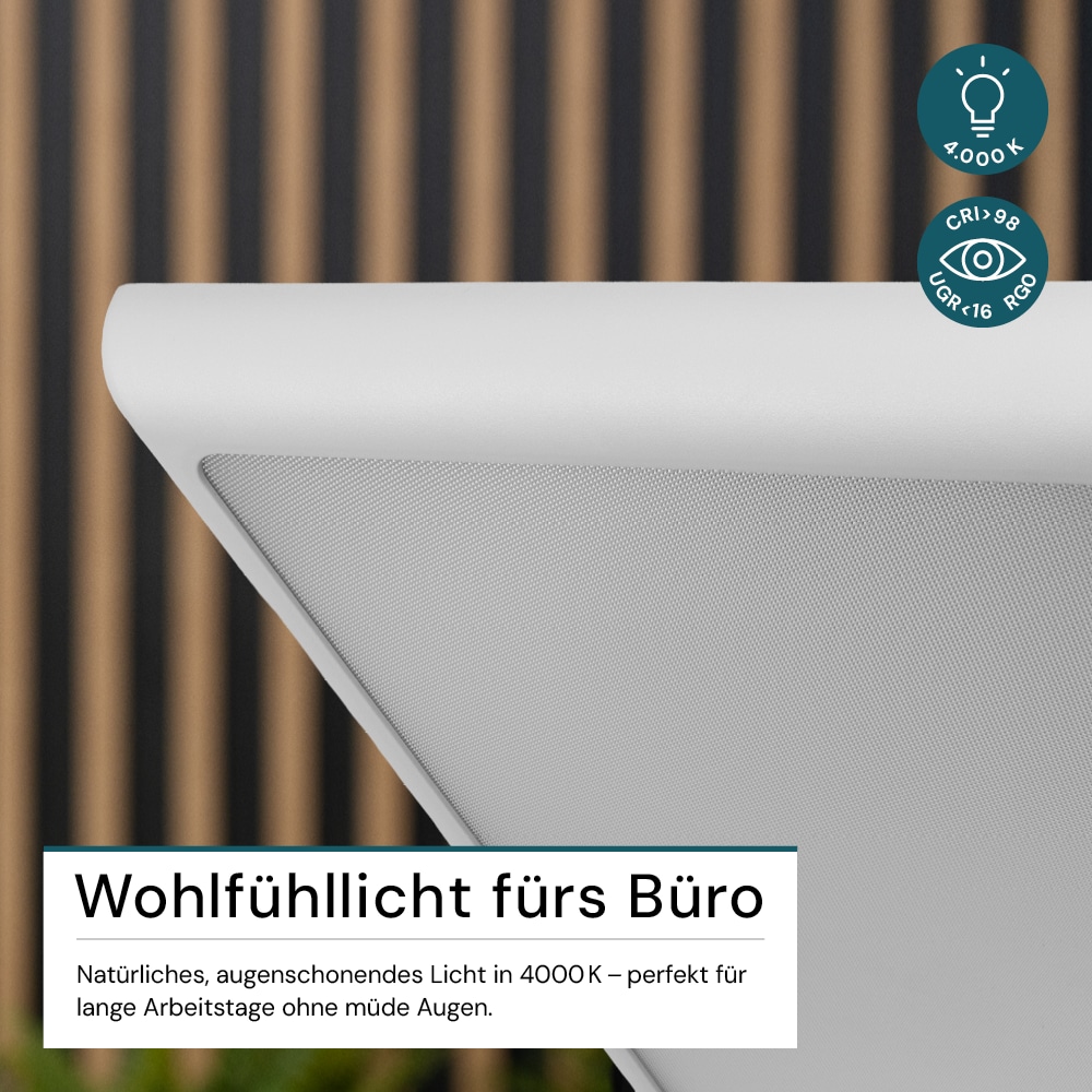 LUXULA LED-Büro-Stehleuchte, Up/Down, 100W, 4000K, EEK: F, 7000lm, IP20, dimmbar, weiß