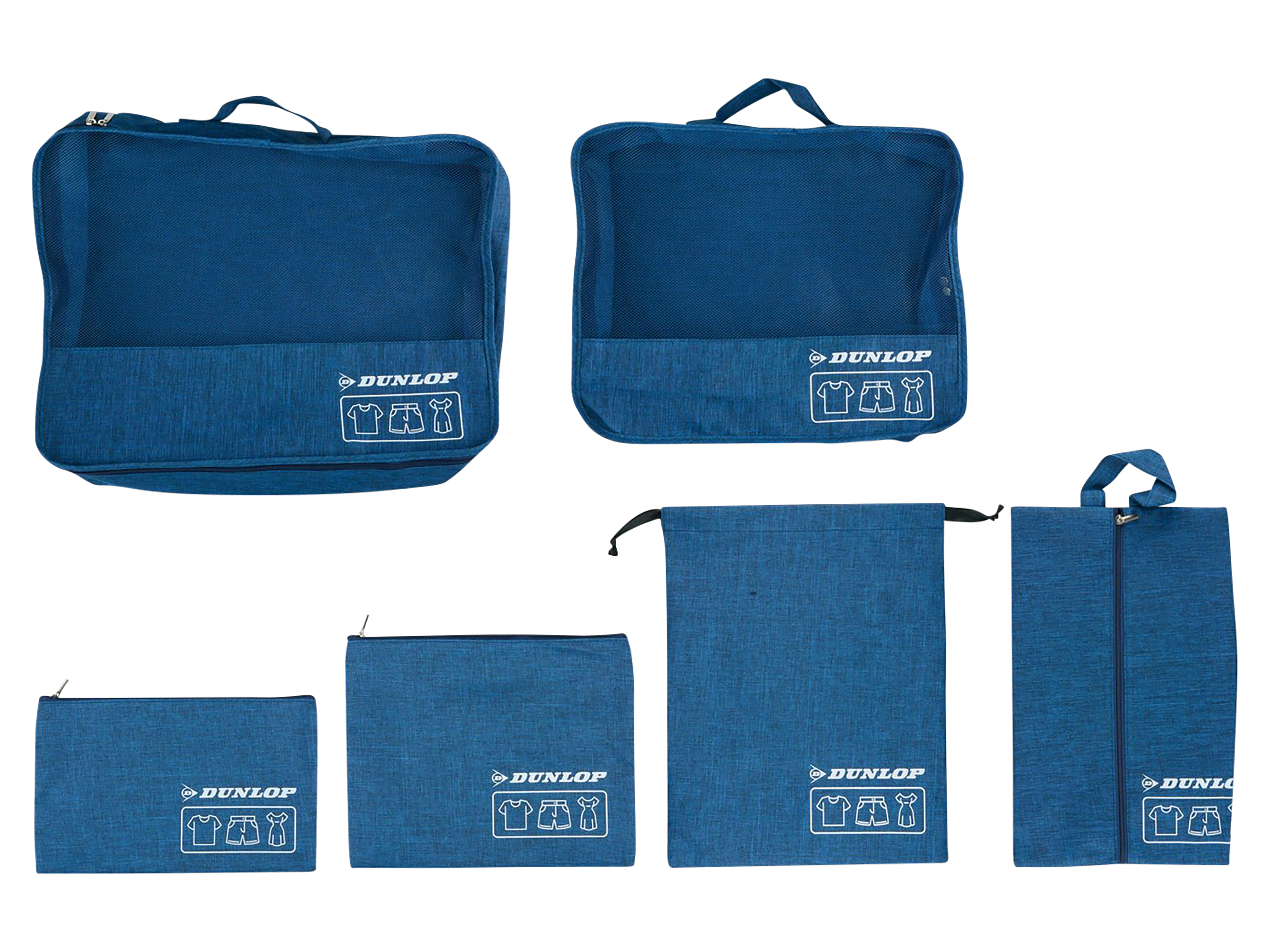 DUNLOP Reiseorganizer-Set, 6-teilig, Schwarz, Grau, Blau DUNLOP Reiseorganizer-Set, 6-teilig, Schwarz, Grau, Blau