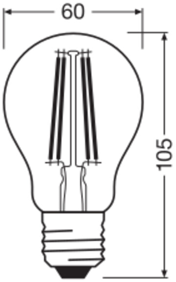 OSRAM LED-Lampe, dimmbar, E27, 5,9 W, 2700 K, EEK: D, 806 lm, warmweiß