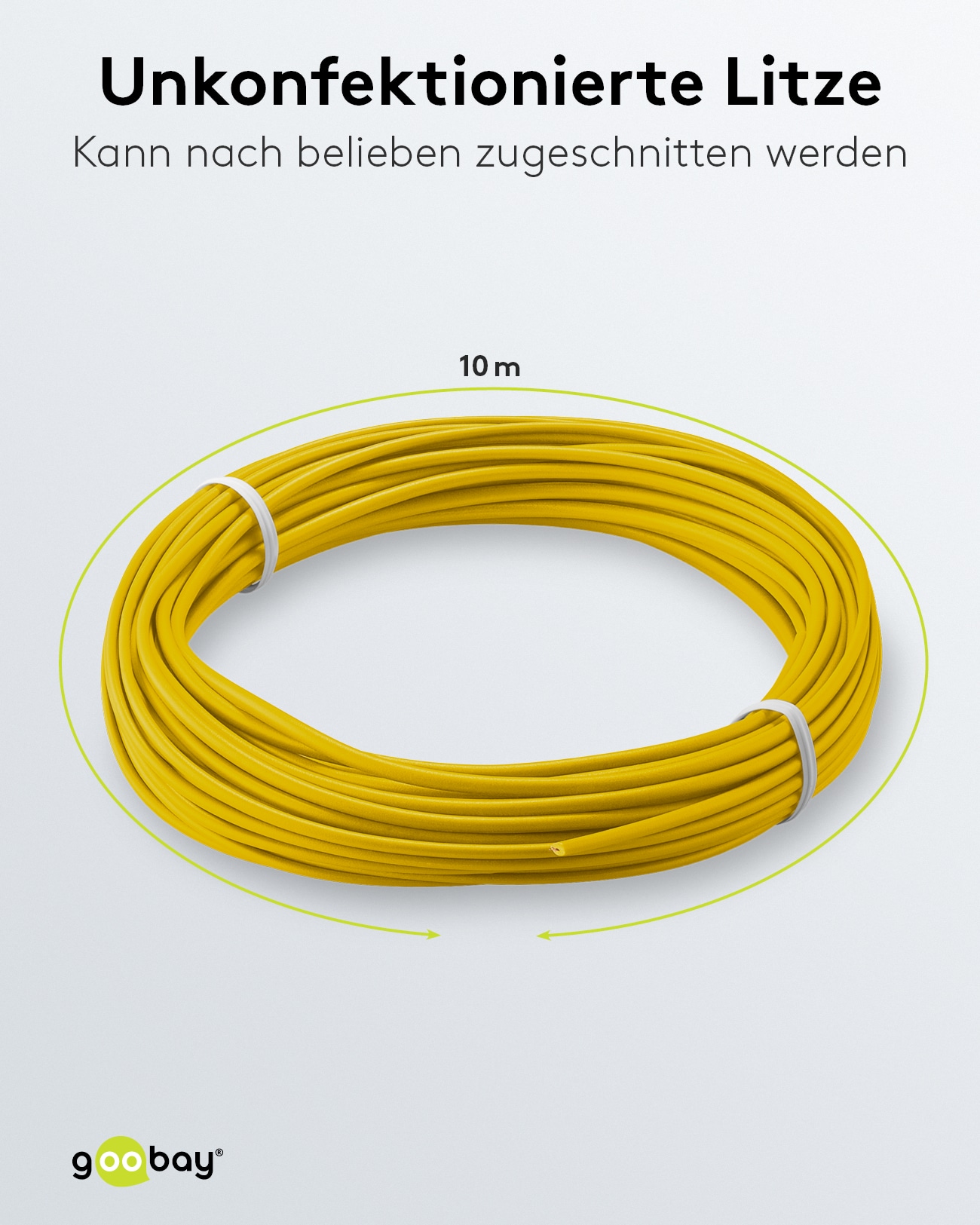 GOOBAY Kupferlitze 55041, 1x 0,14 mm², isoliert, 10 m, gelb