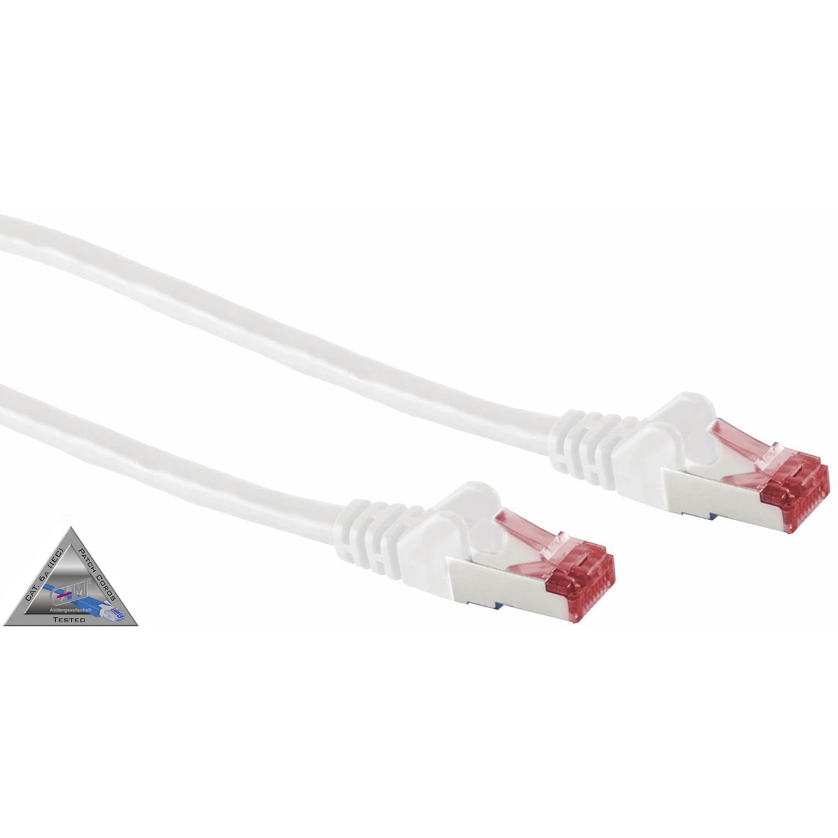 S-IMPULS CAT.6A Patchkabel, halogenfrei, 15 m, weiß