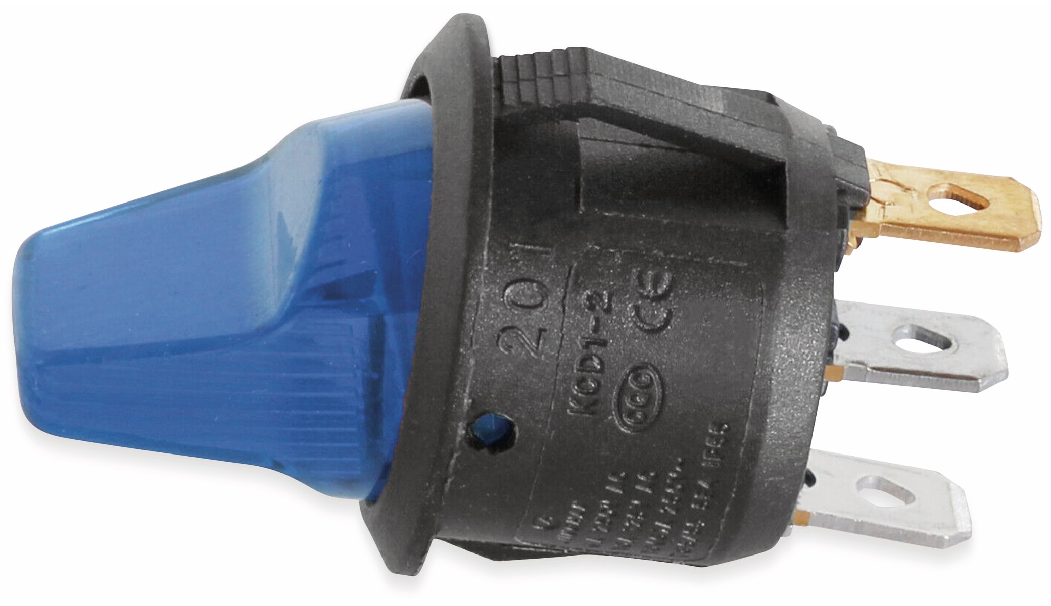 KFZ-Kippschalter, 12 V/6 A, Blau, beleuchtet KFZ-Kippschalter, 12 V/6 A, Blau, beleuchtet