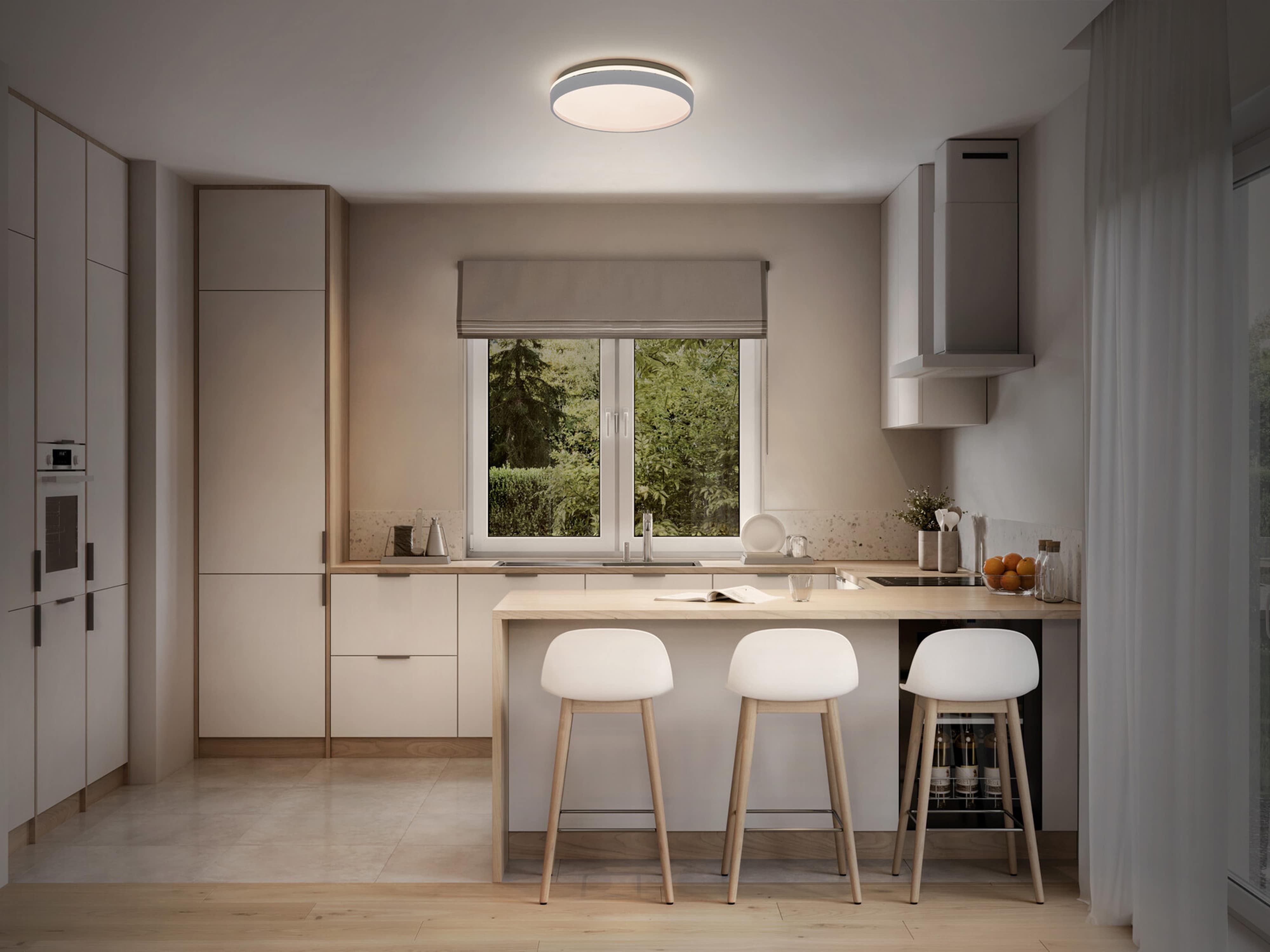 OSRAM LED-Deckenleuchte, 16W, 3000K, 1000lm, warmweiß, IP20, silber, Ø30cm OSRAM LED-Deckenleuchte, 16W, 3000K, 1000lm, warmweiß, IP20, silber, Ø30cm