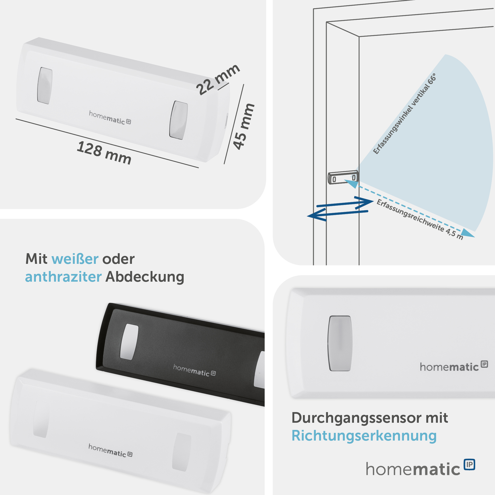 HOMEMATIC IP Smart Home 151159A0, Durchgangssensor mit Richtungserkennung
