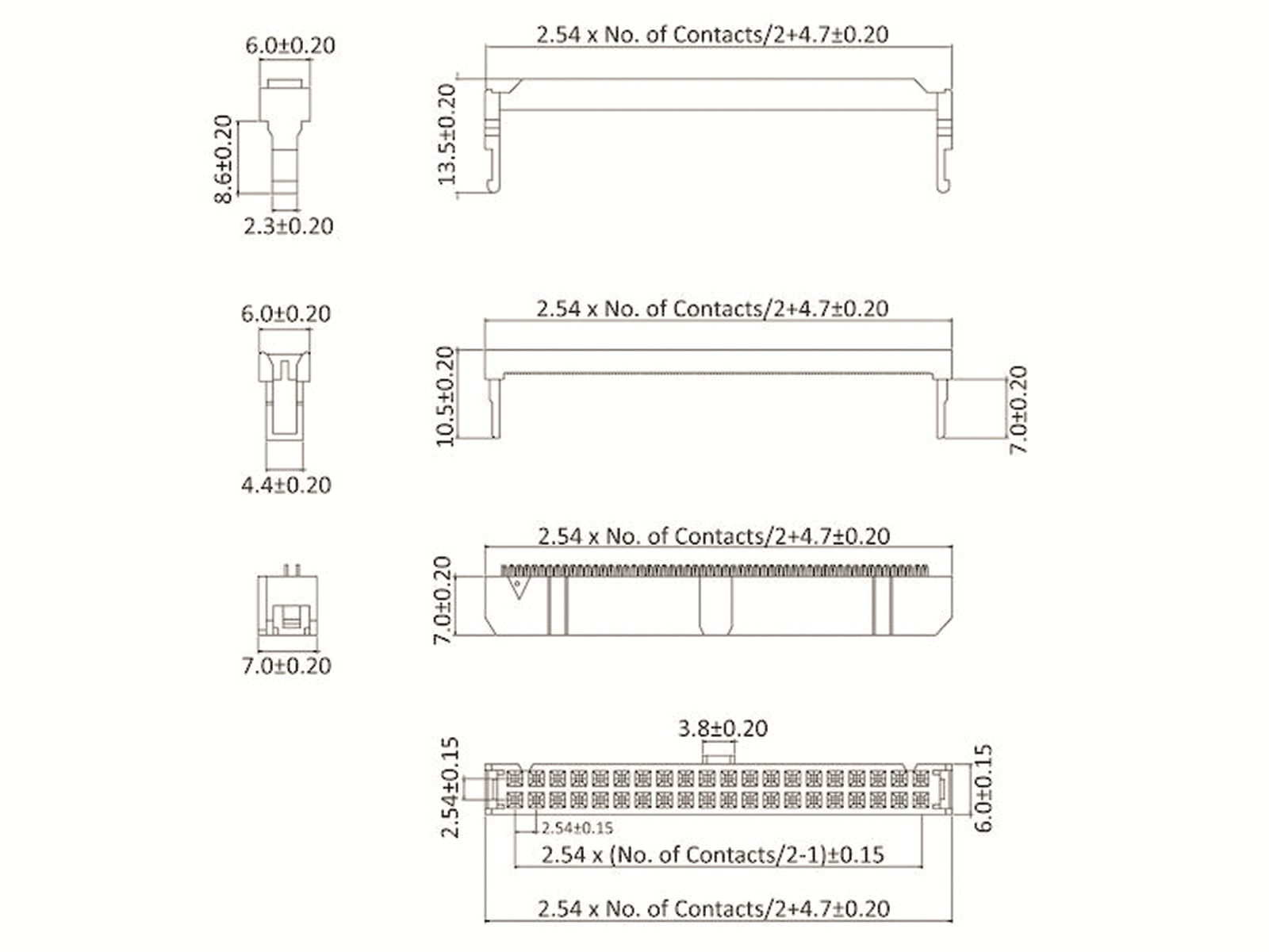 ECON CONNECT Pfostenverbinder, DIN 41651, 26-polig, grau, RM 2,54 mm