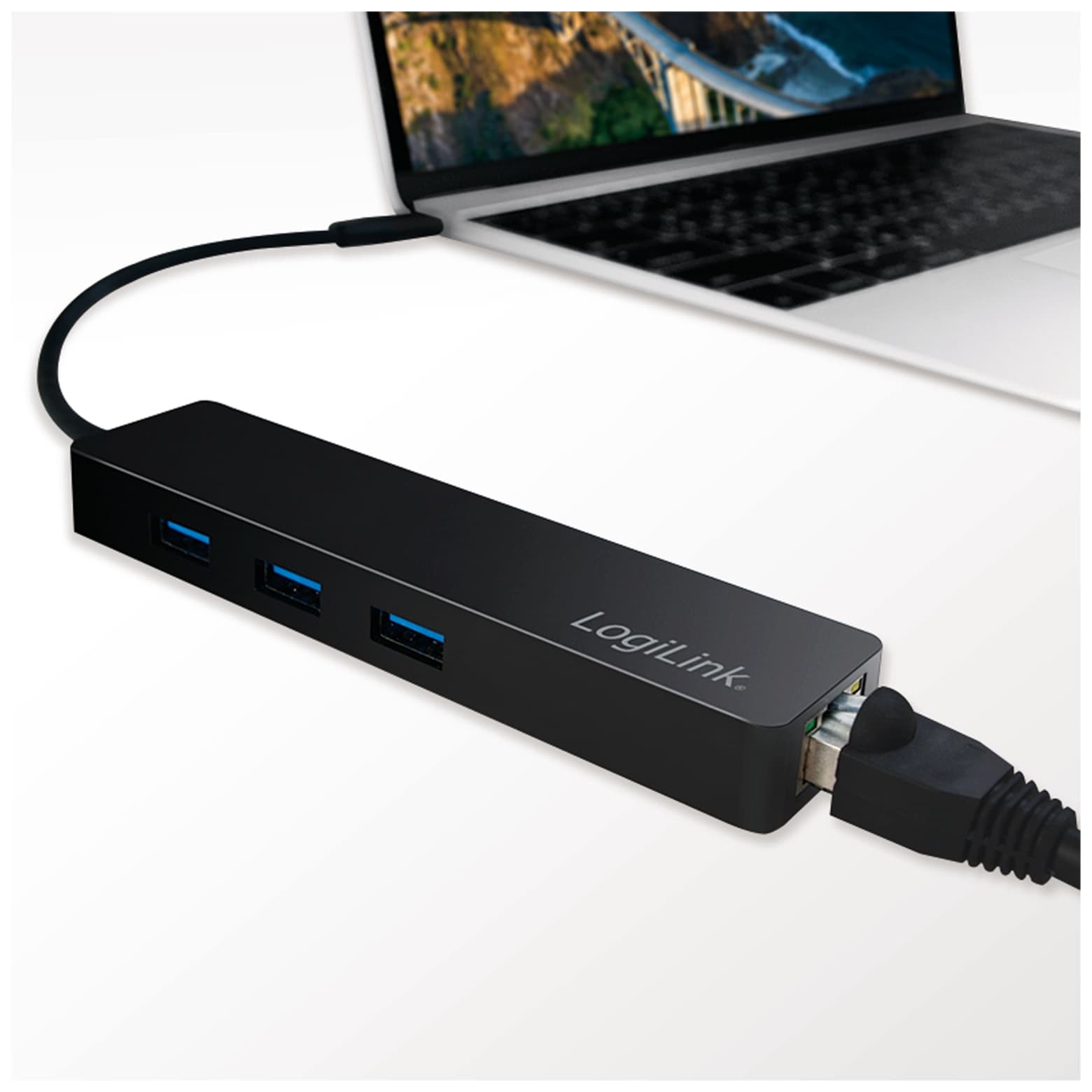 LOGILINK USB3.1 Typ-C Hub UA0313, 3x USB-A, RJ-45 LOGILINK USB3.1 Typ-C Hub UA0313, 3x USB-A, RJ-45