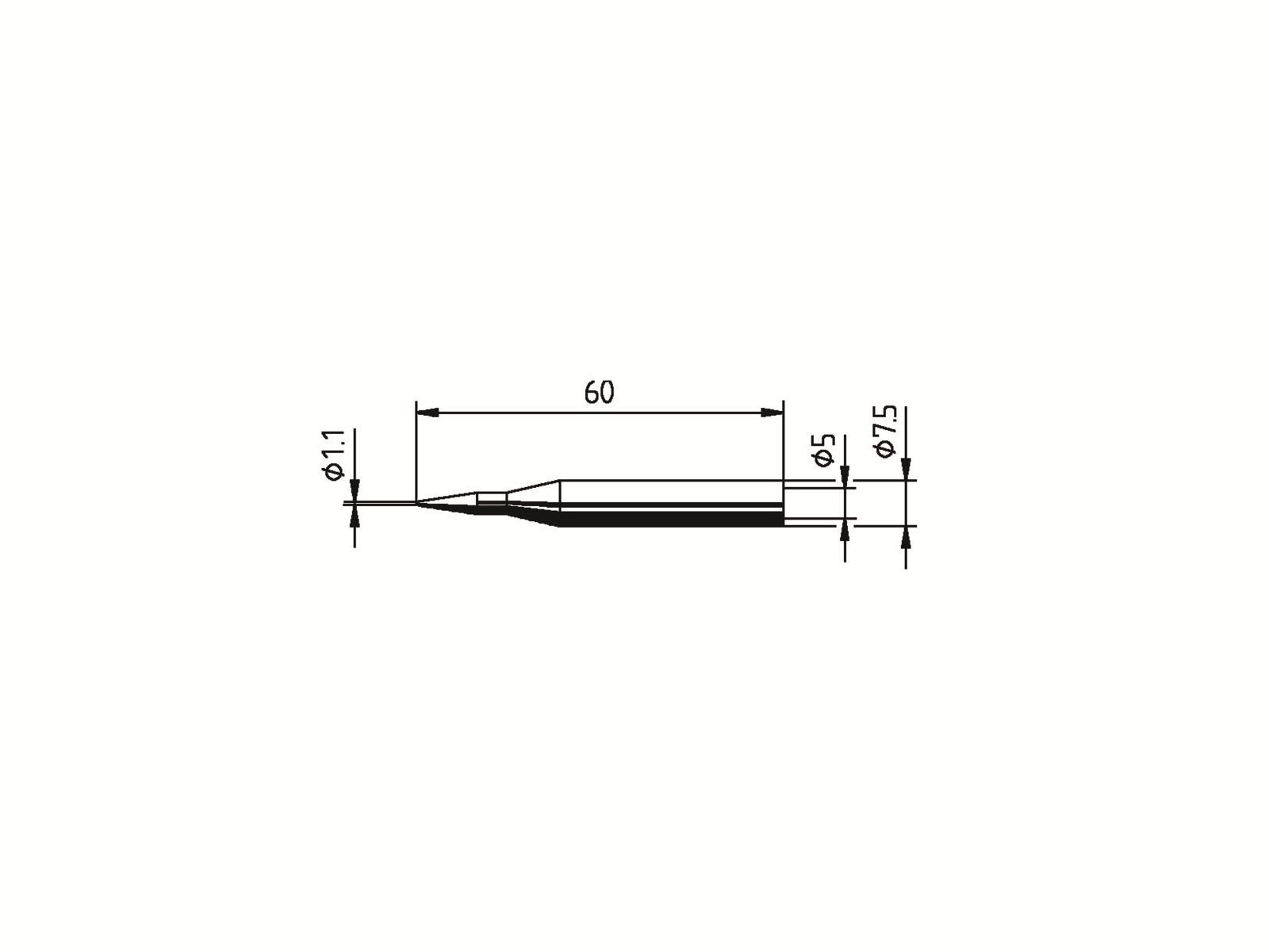 ERSA Lötspitze, 0172BD/SB, bleistiftspitz, gerade, 1,10 mm ERSA Lötspitze, 0172BD/SB, bleistiftspitz, gerade, 1,10 mm