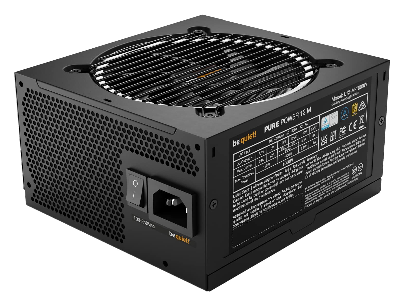 BE QUIET! PC-Netzteil Pure Power 12M 1000W BE QUIET! PC-Netzteil Pure Power 12M 1000W