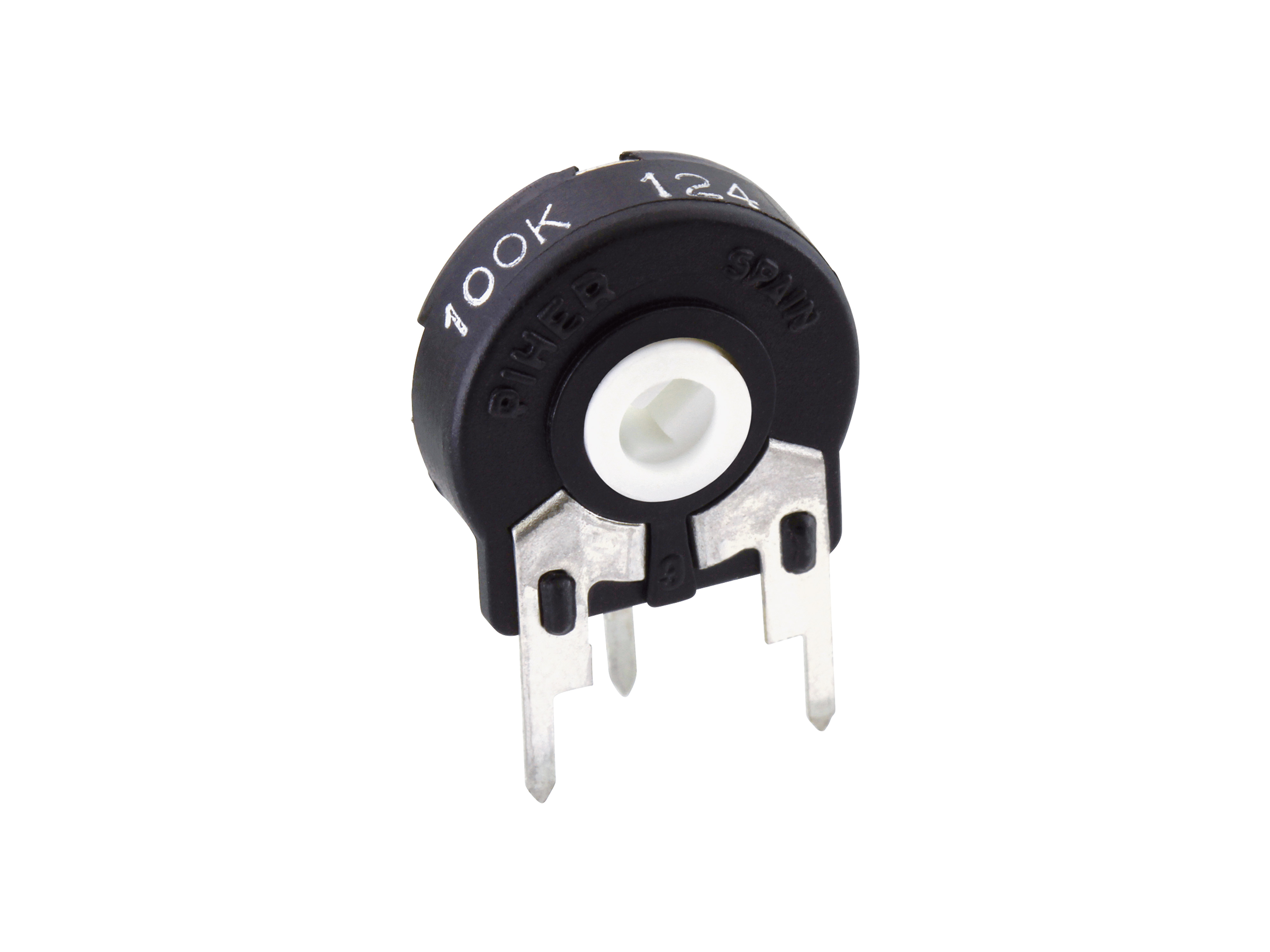 PIHER Potentiometer PT-15, 100 kΩ, stehend PIHER Potentiometer PT-15, 100 kΩ, stehend