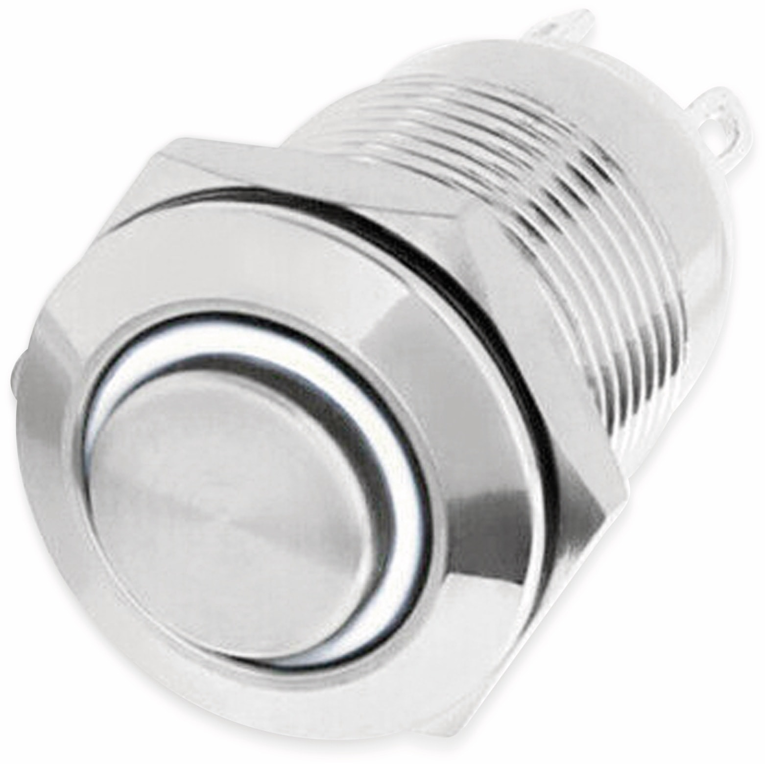 LED-Druckschalter, Ringbeleuchtung weiß 12 V, Ø12 mm, 2 A/48 V