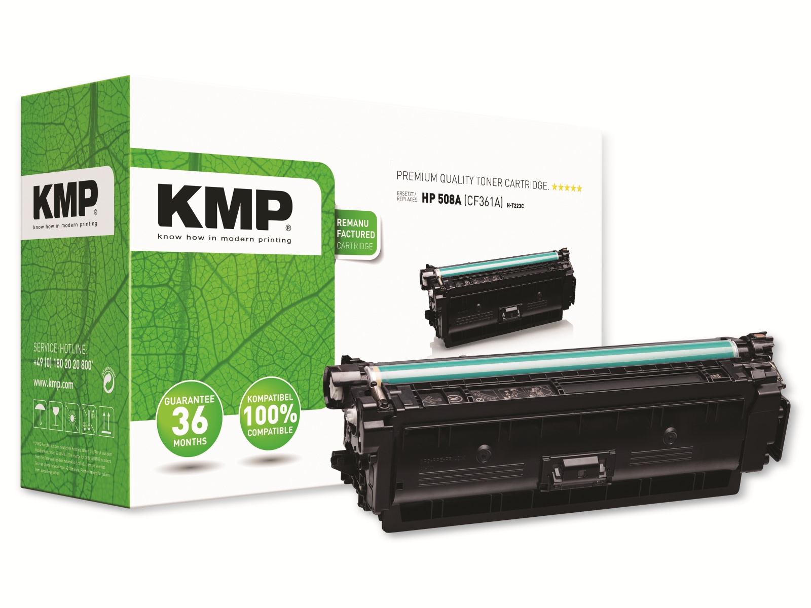 KMP Toner H-T223C, kompatibel zu HP 508A (CF361A)