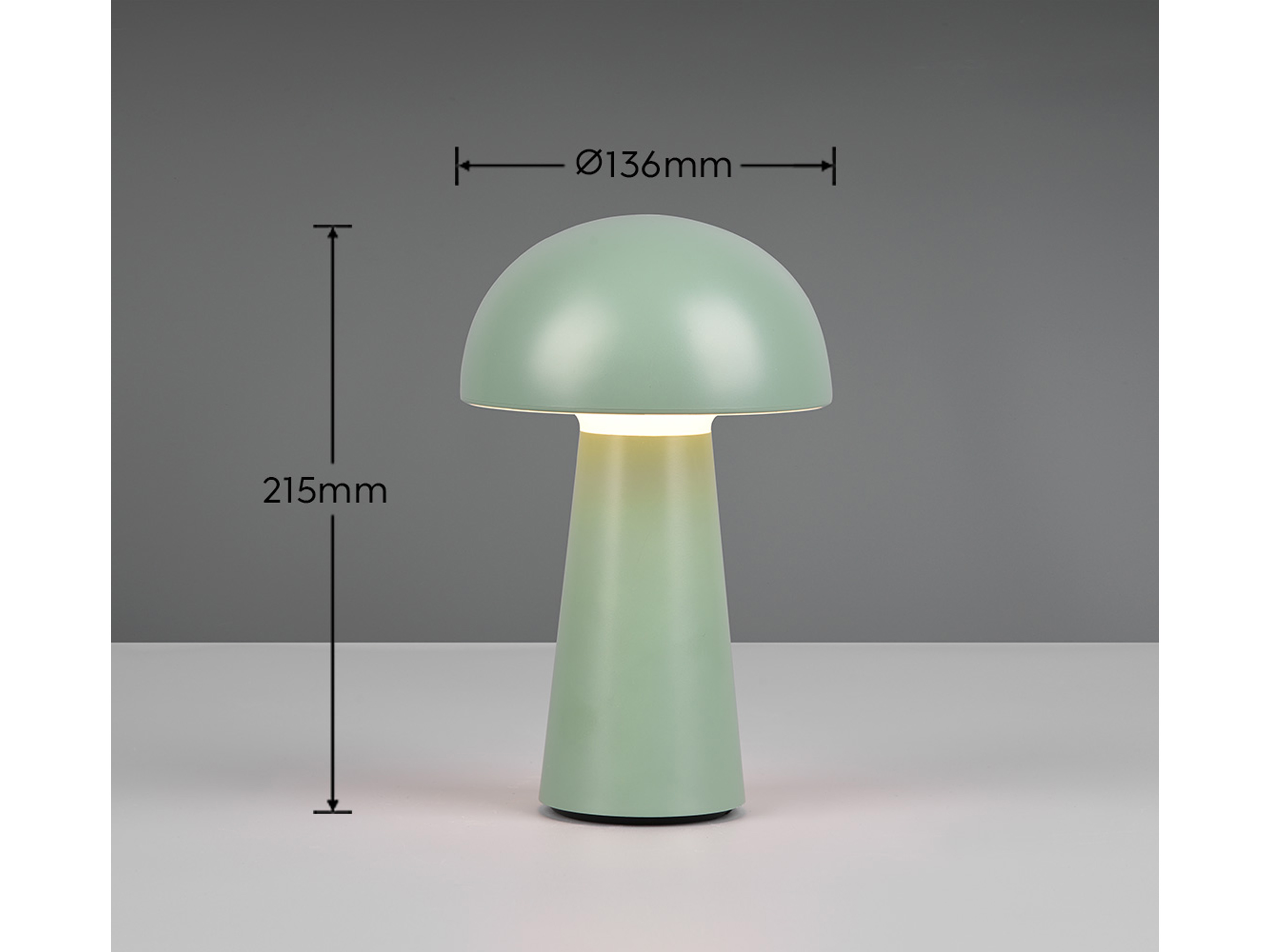 REALITY LED-Akku-Tischleuchte Lennon R52176149 grün, IP 44, 2 W, 180 lm, 3000 K