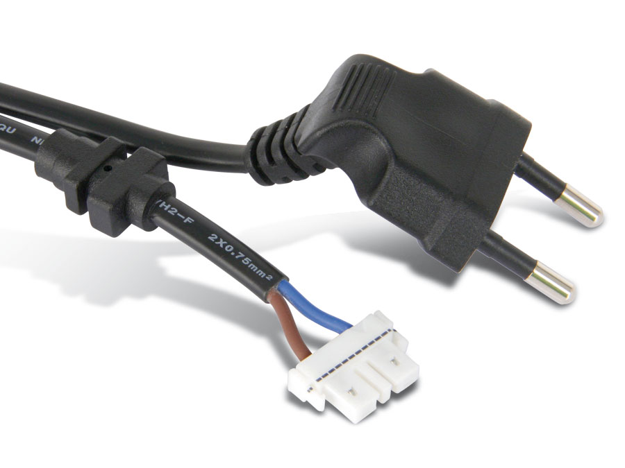 Netzkabel mit abgewinkeltem Eurostecker, 1,6 m Netzkabel mit abgewinkeltem Eurostecker, 1,6 m