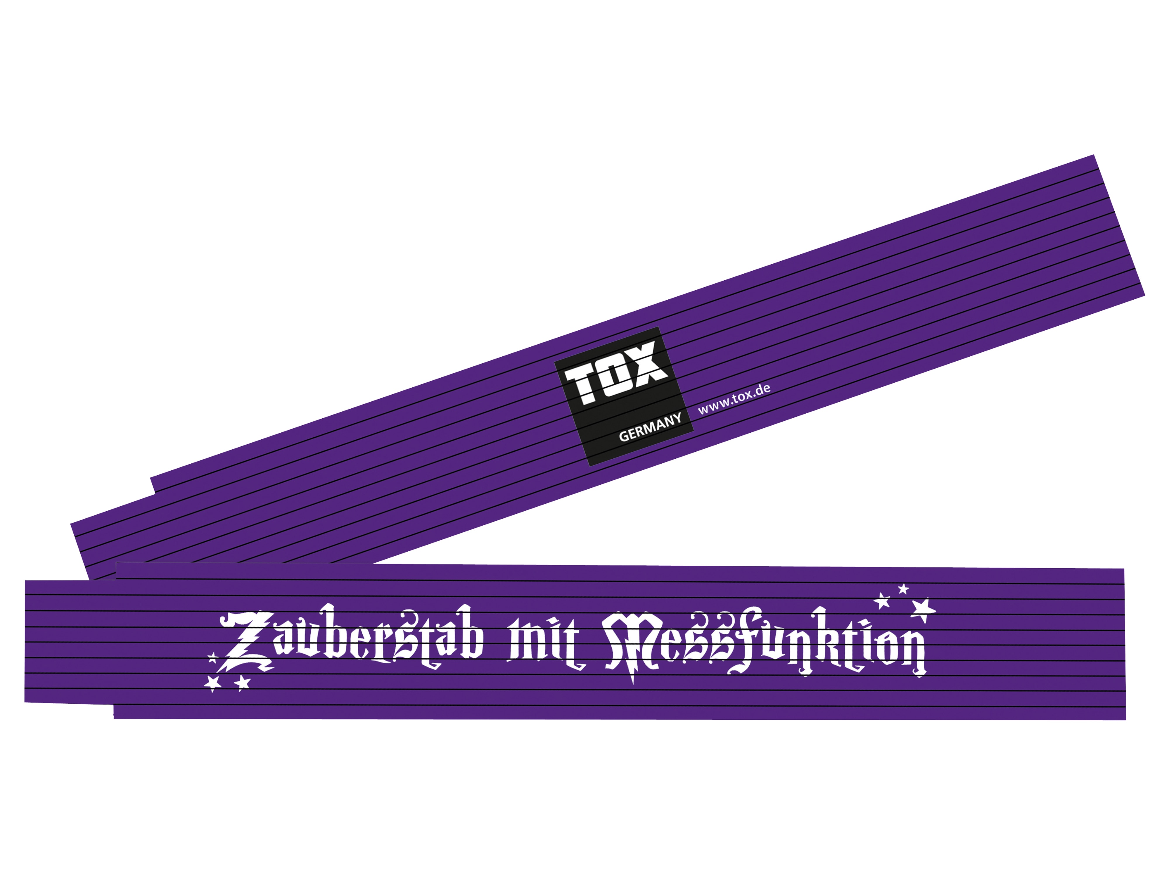 TOX Meterstab, Aufdruck: Zauberstab mit Messfunktion, 2 m TOX Meterstab, Aufdruck: Zauberstab mit Messfunktion, 2 m