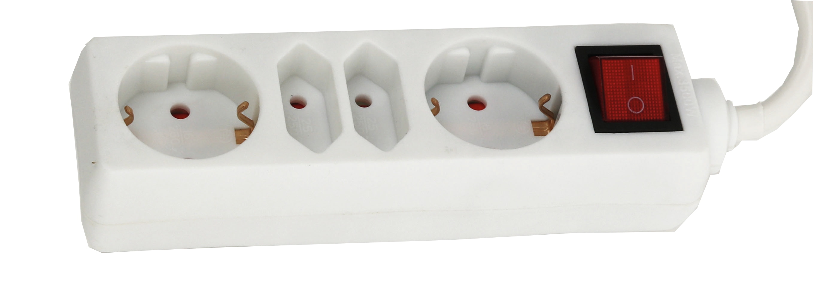 Steckdosenleiste XM-C02/2S, 4-fach, weiß Steckdosenleiste XM-C02/2S, 4-fach, weiß