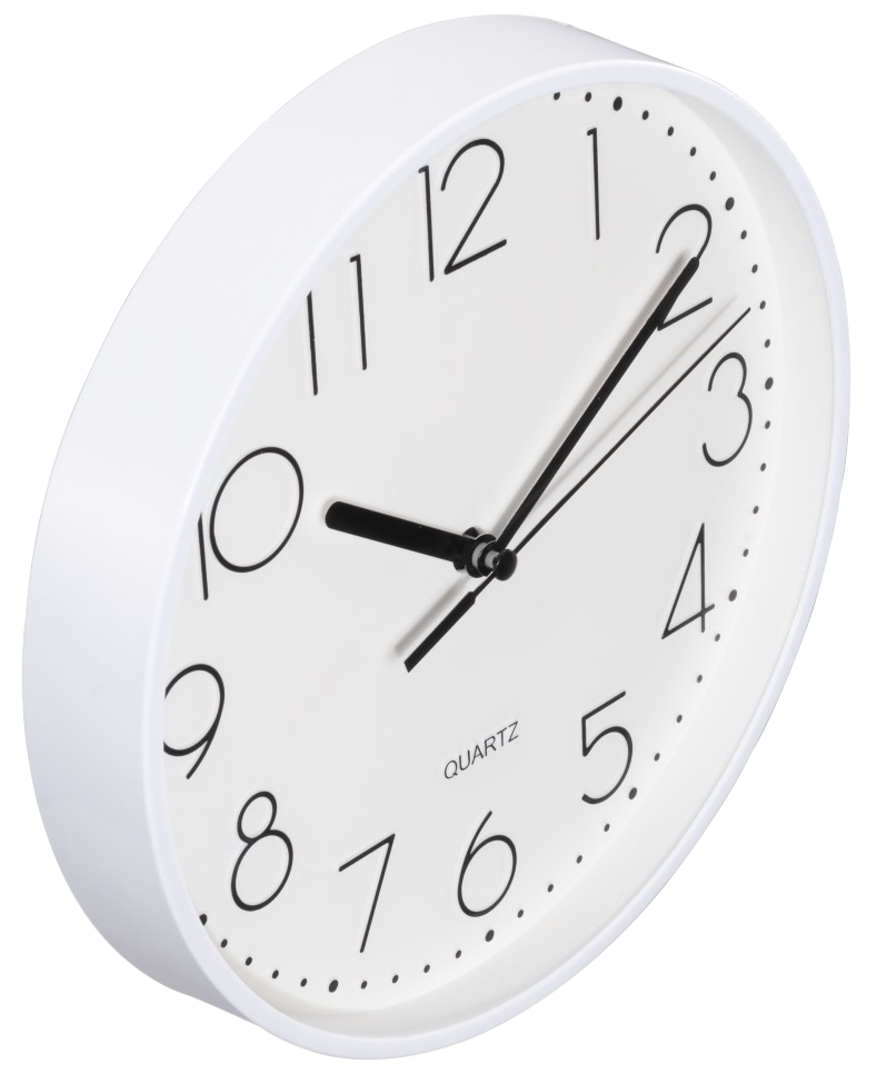 HAMA Wanduhr "Salina", ohne Ticken, Ø 30cm, weiß