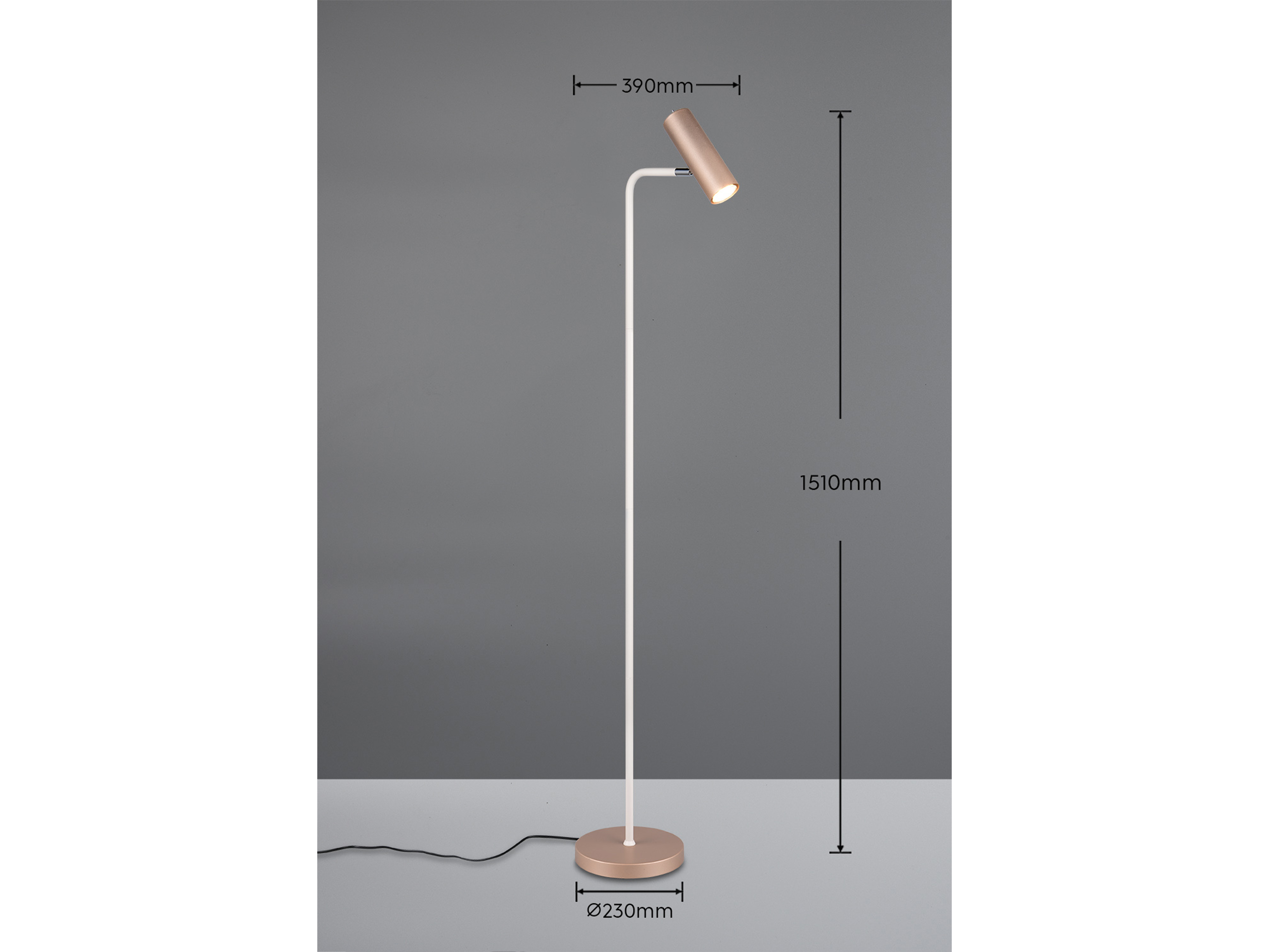 TRIO Stehleuchte Marley 412400165, GU10, ohne LM, IP20, Coffee