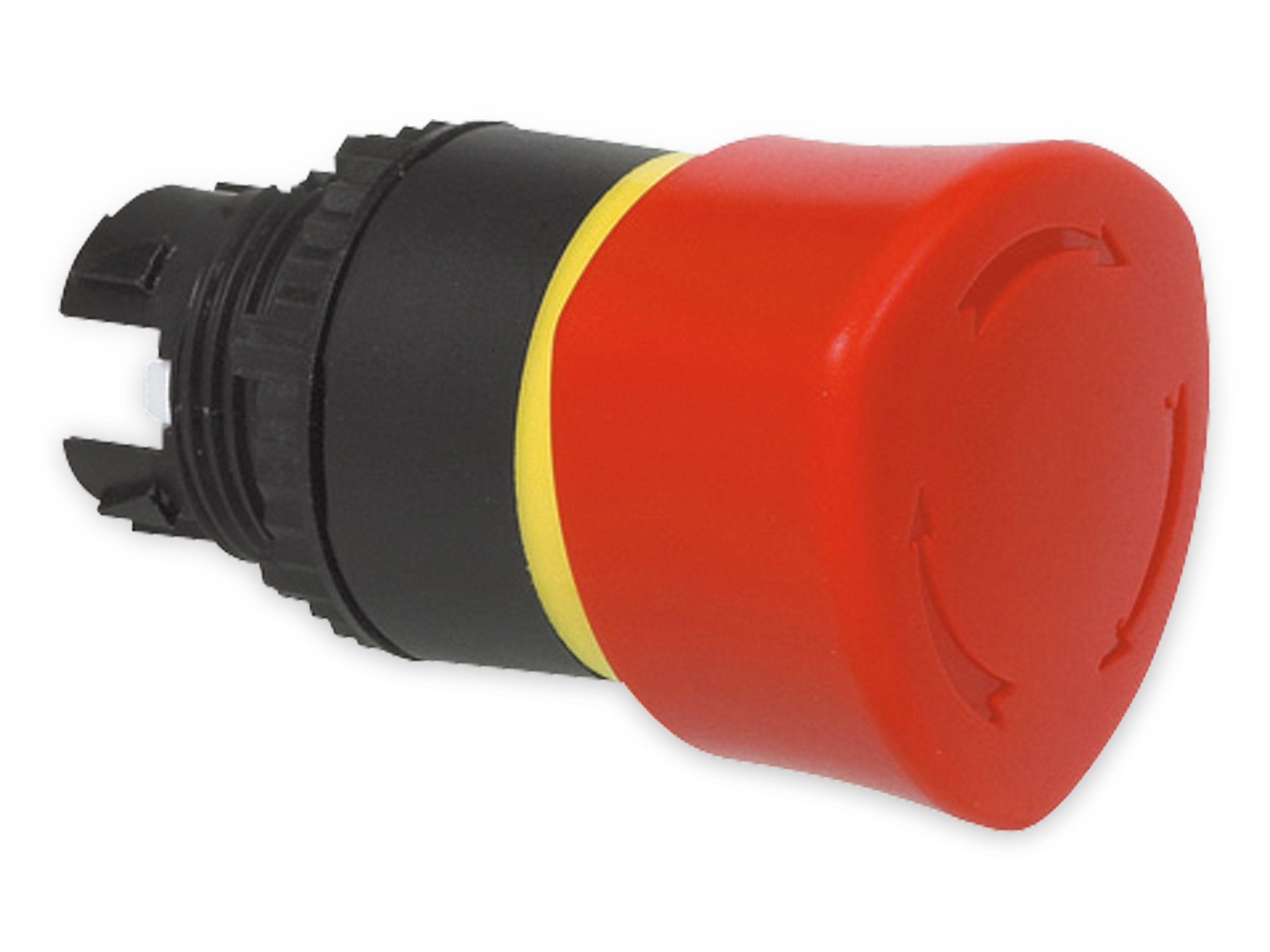 BACO Befehls-und Meldegeräte, L22ER01, Not-Halt-Taster, Drehentriegelung, rot/gelber Ring , 22 mm