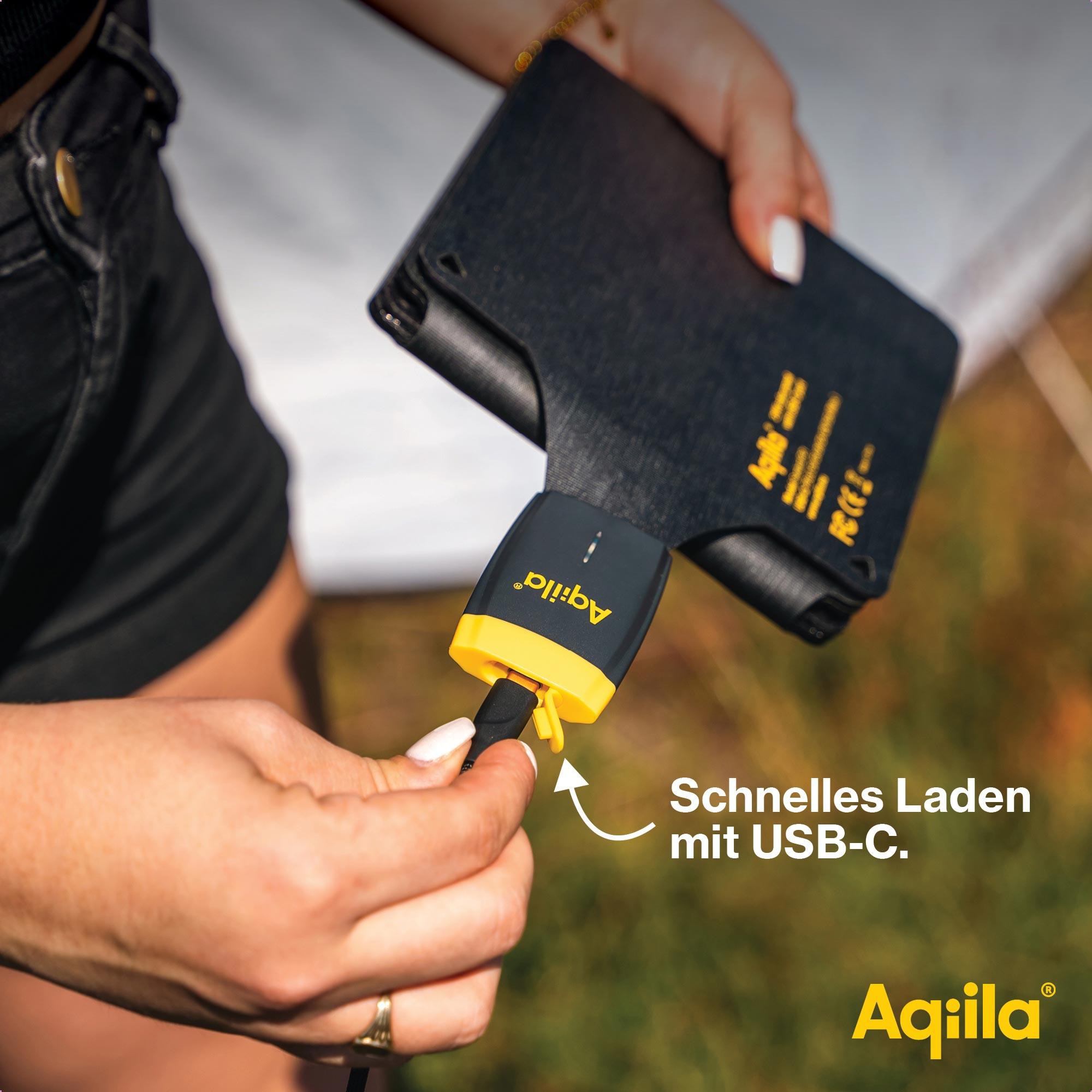 AQIILA Solarpanel Sunbird P21, 21 W, USB-C, schwarz