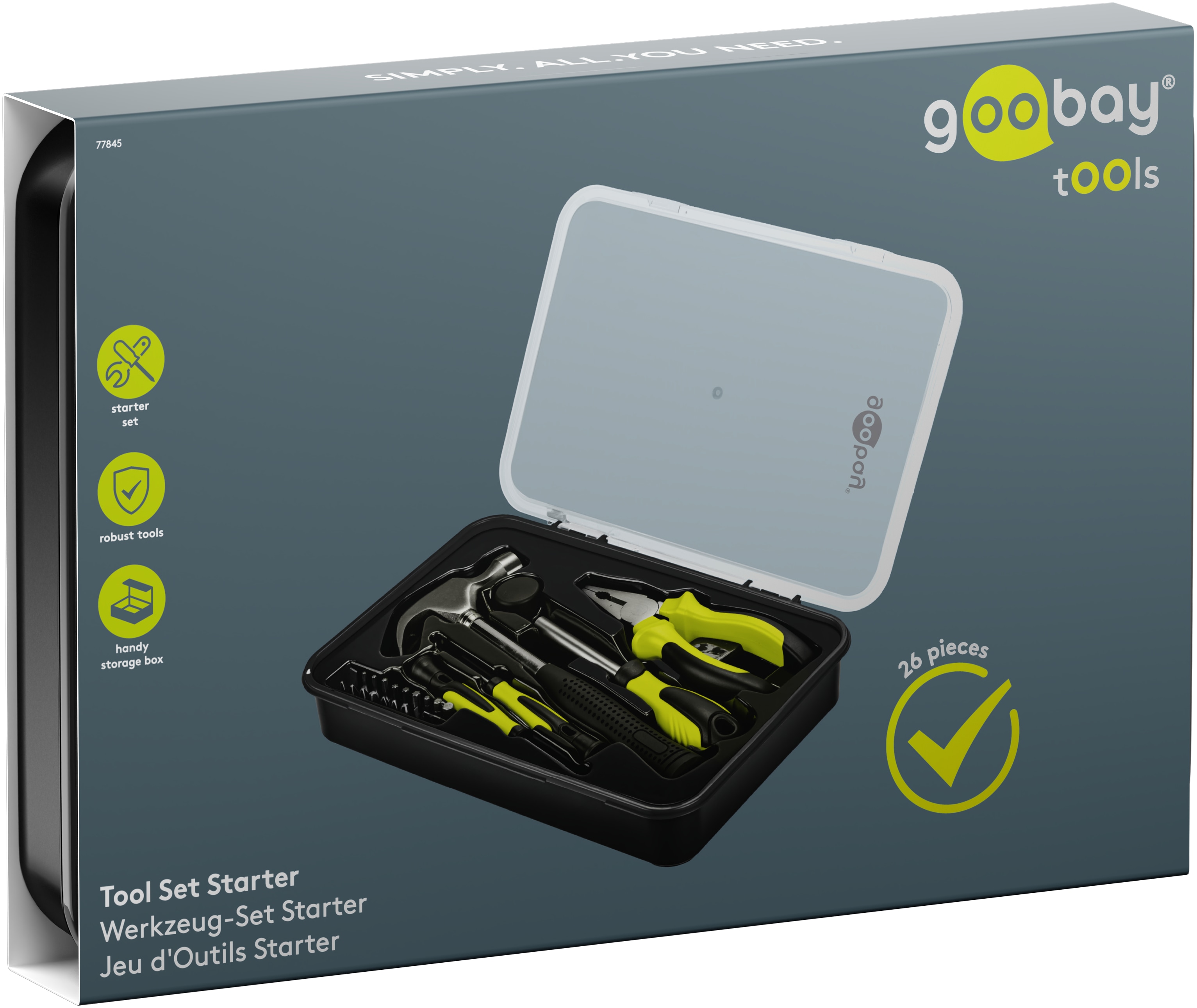 GOOBAY TOOLS Werkzeug-Set Starter, 77845, 26-teilig