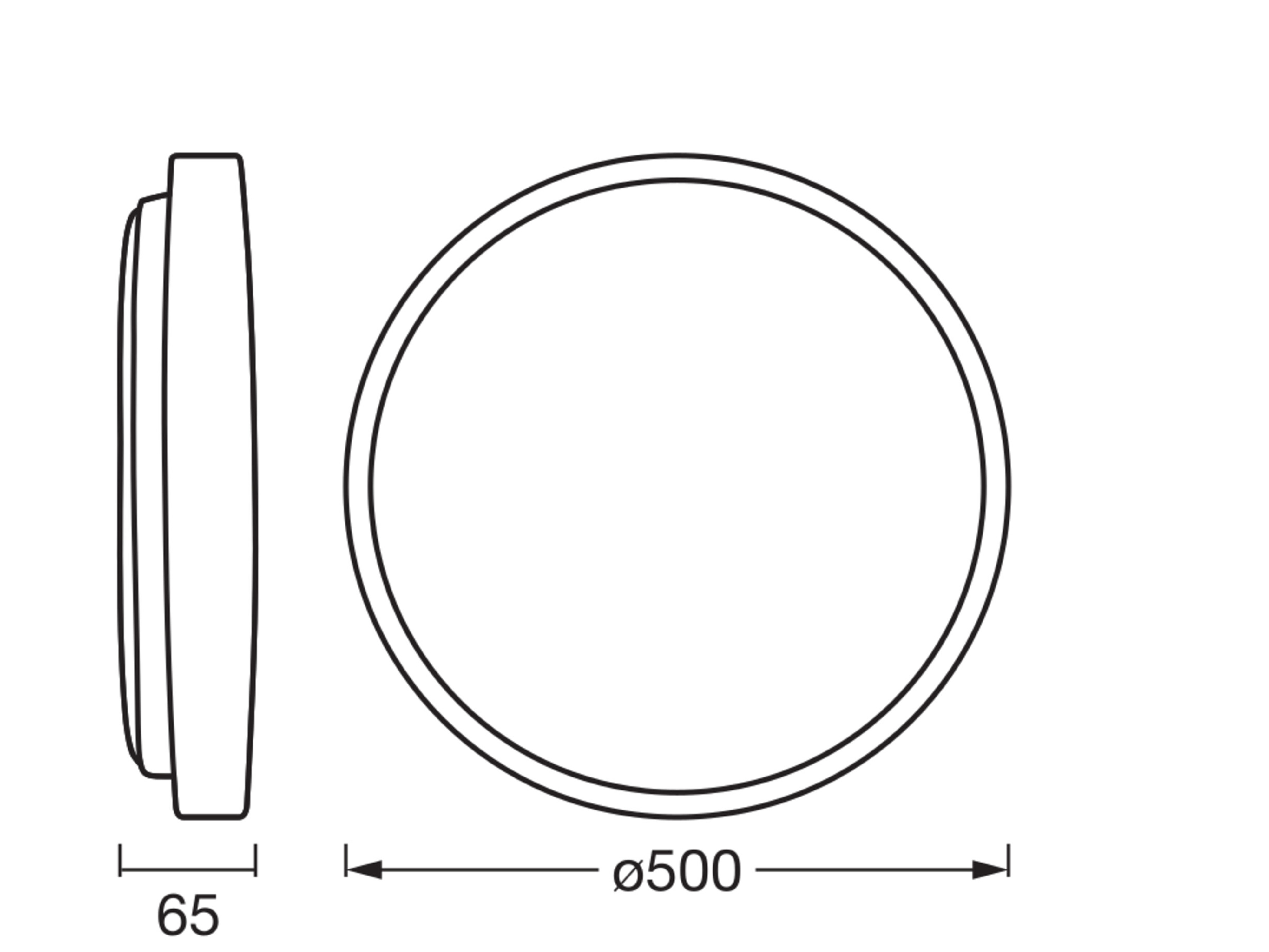 OSRAM LED-Deckenleuchte mit Holzring, Dimmbar, 36 W, 3.000 K, EEK: D, IP20, warmweiß