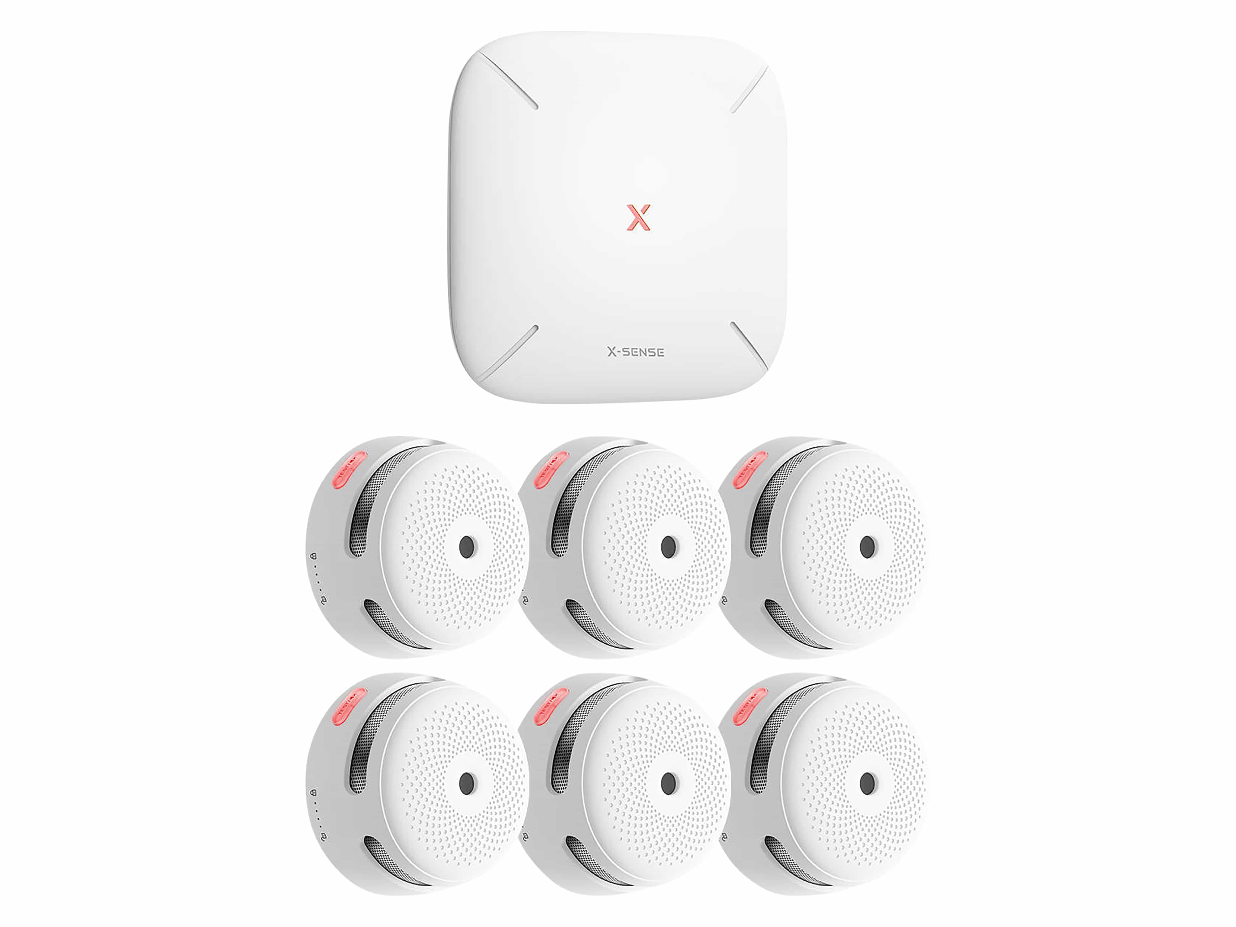 X-SENSE RF-Rauchmelder-Set mit Basisstation, FS61, 6 Stück