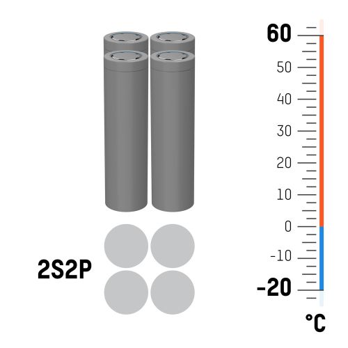 ANSMANN Li-Ion Akkupack mit Ausgangskabel, 2S2P, 37,44 Wh, 7,2 V, 5200 mAh
