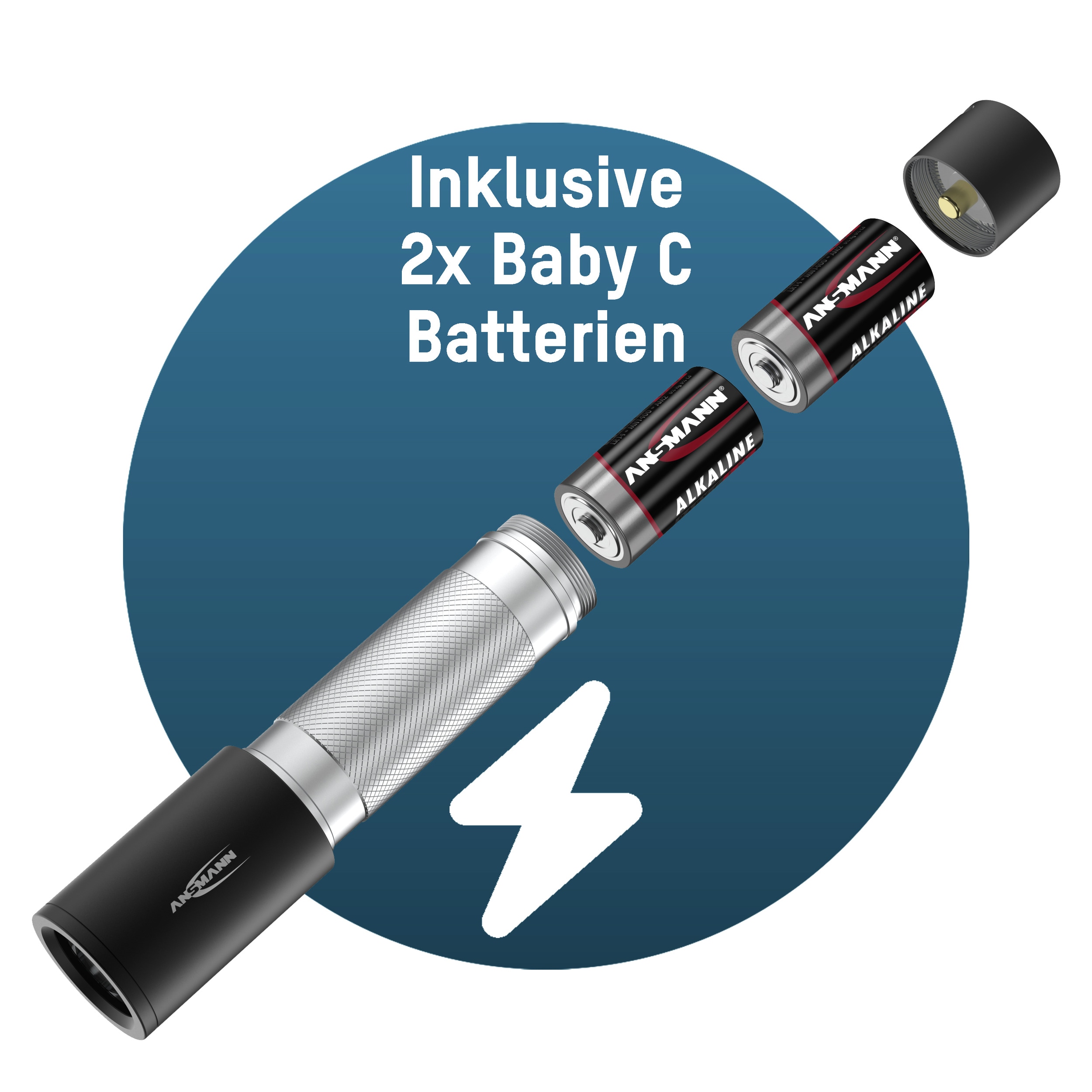 ANSMANN LED-Taschenlampe Daily Use 300B, 315 lm, batteriebetrieben